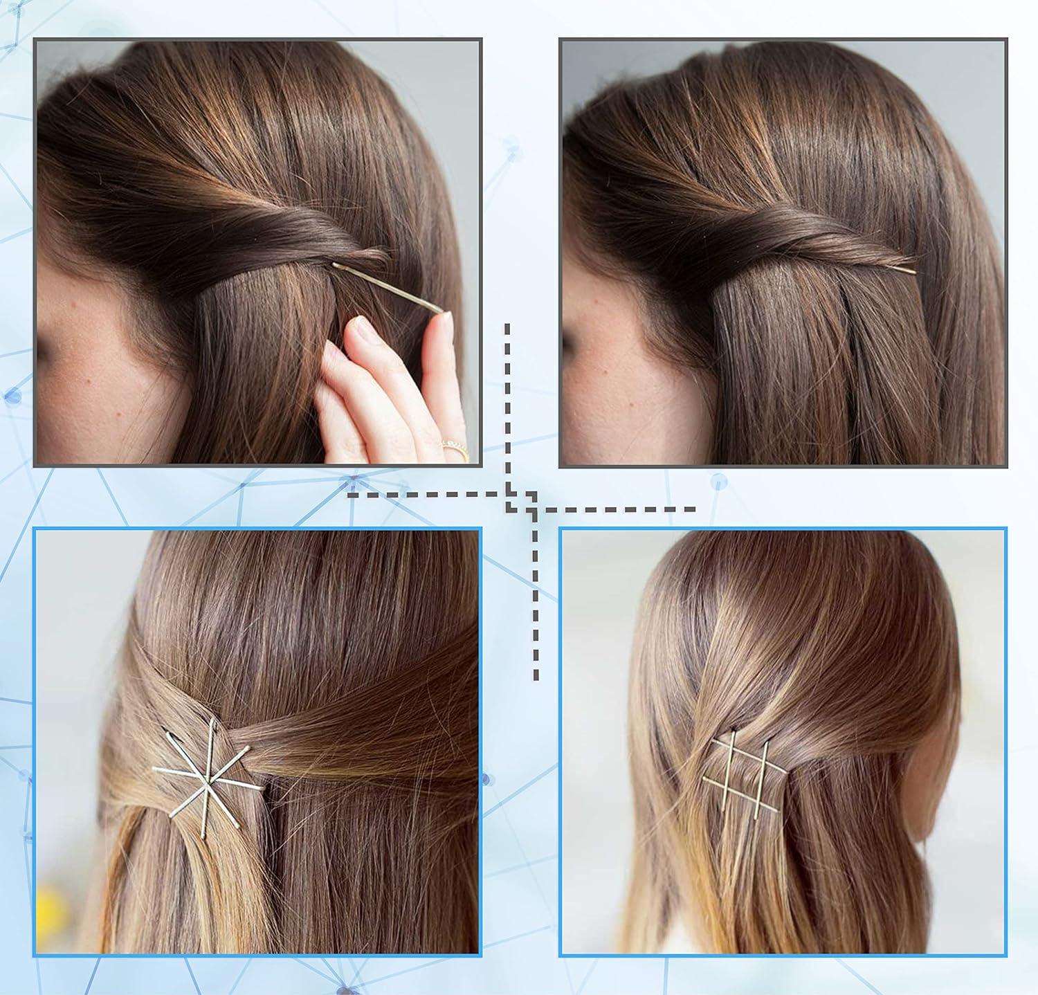 Duxwa 310 Pcs Brown & Blonde Bobby Pins Blonde Hair Grips Bun Pins