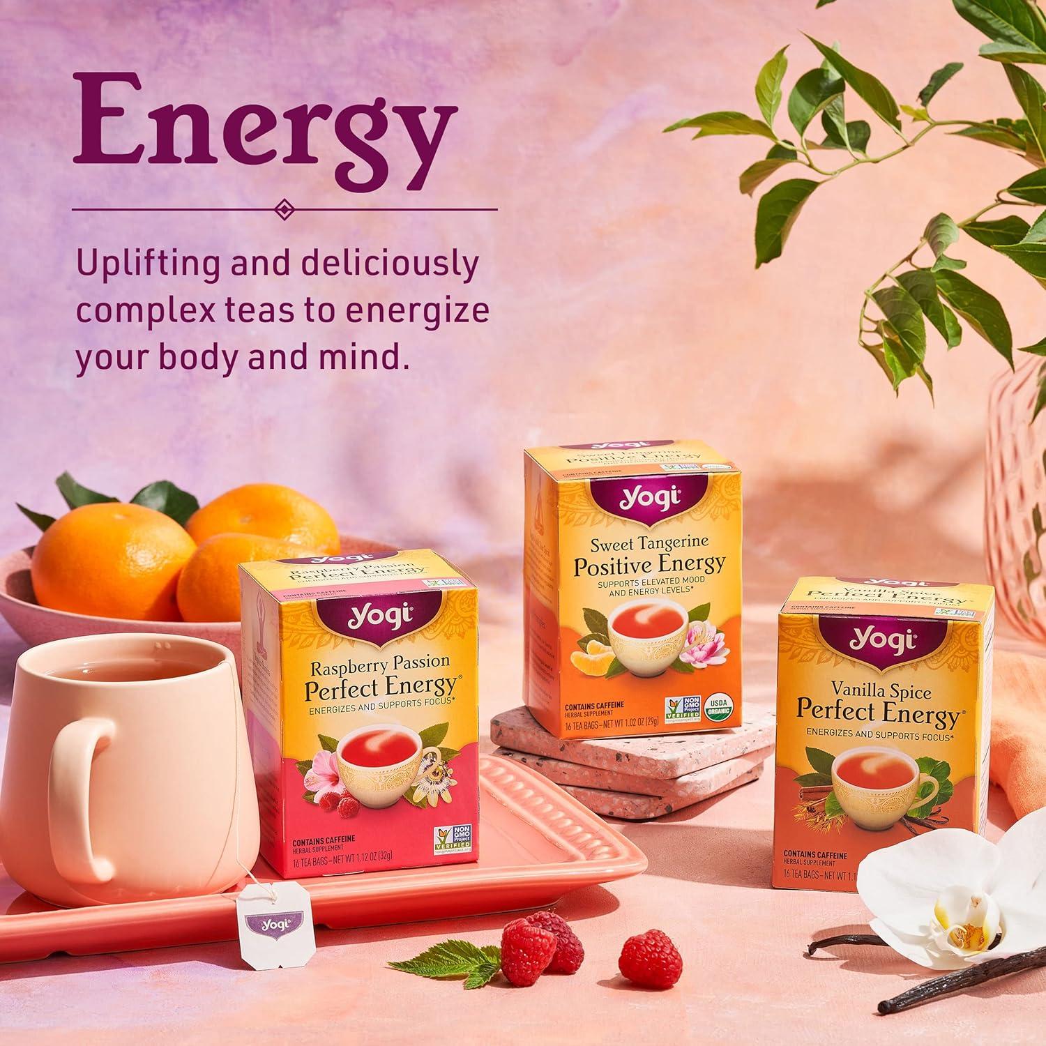 Yogi Tea - Vanilla Spice Perfect Energy Tea (4 Pack) - Energizes and  Supports Focus with Assam Black Tea and Ginger Root - Contains Caffeine -  64 Tea Bags 16 Count (Pack of 4)