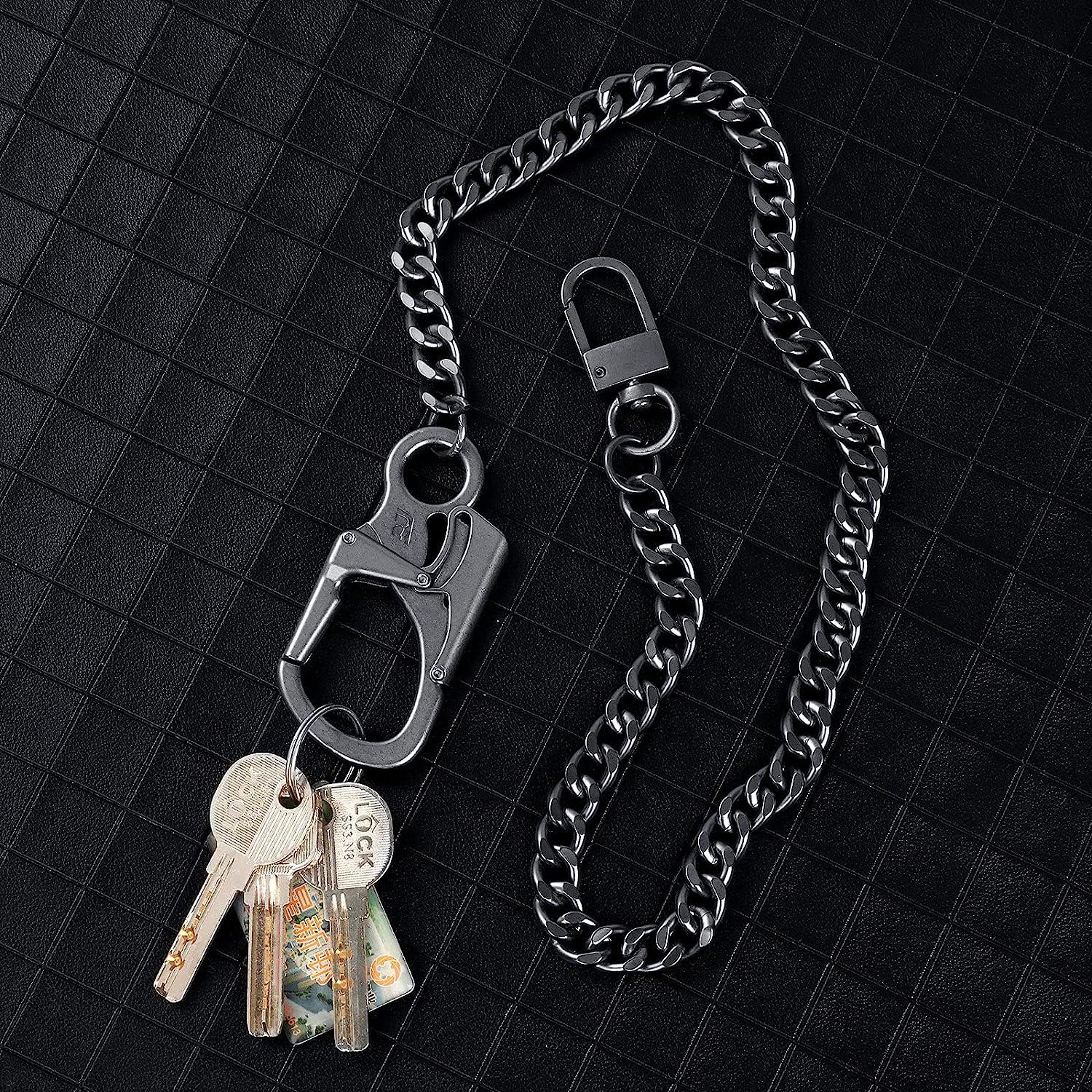 Wallet Chain, Heavy Duty Pocket Chain with Round Clasp, Men Chains