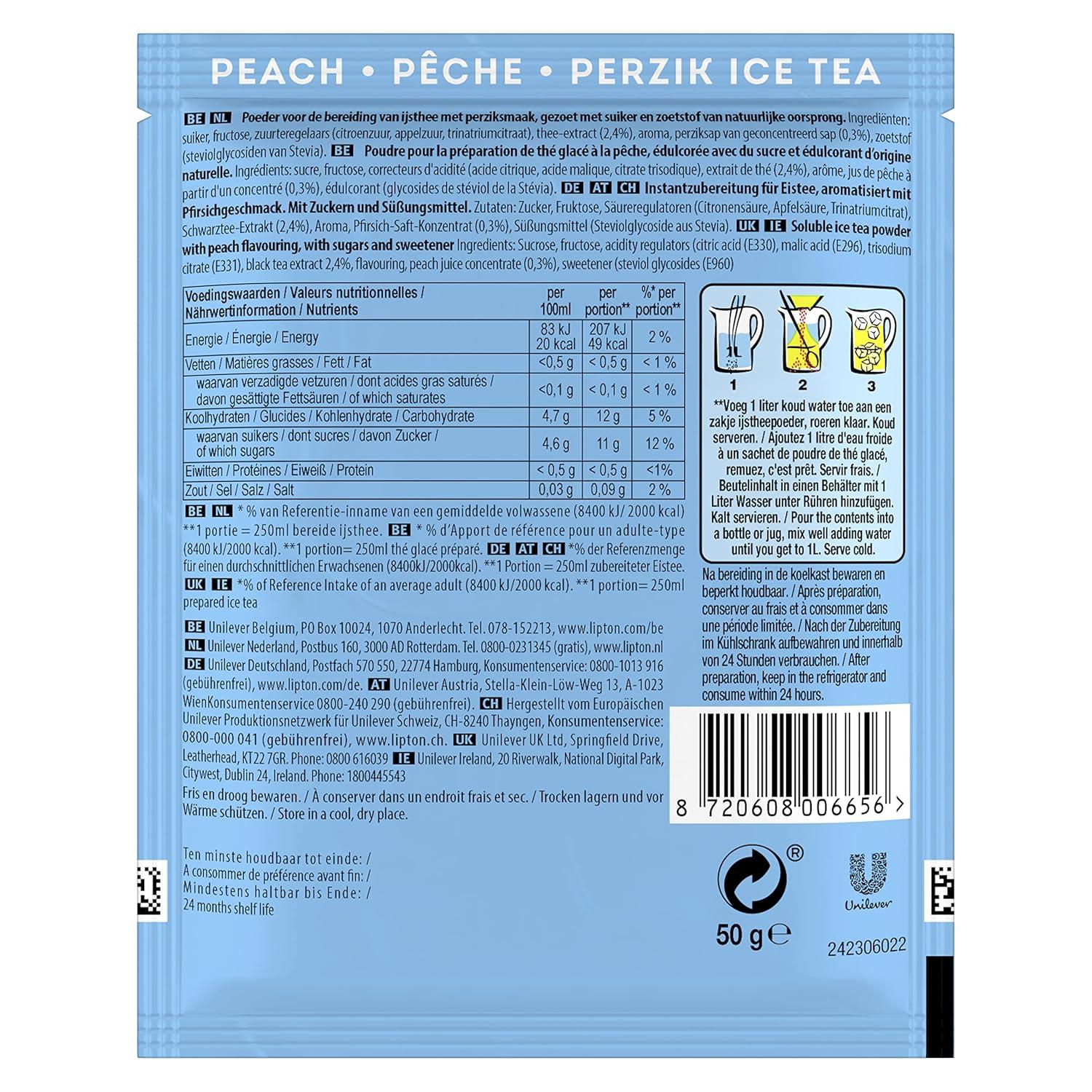 Buy Lipton Iced Tea Powder Peach - Refreshing Summery Iced Tea in 18 ...