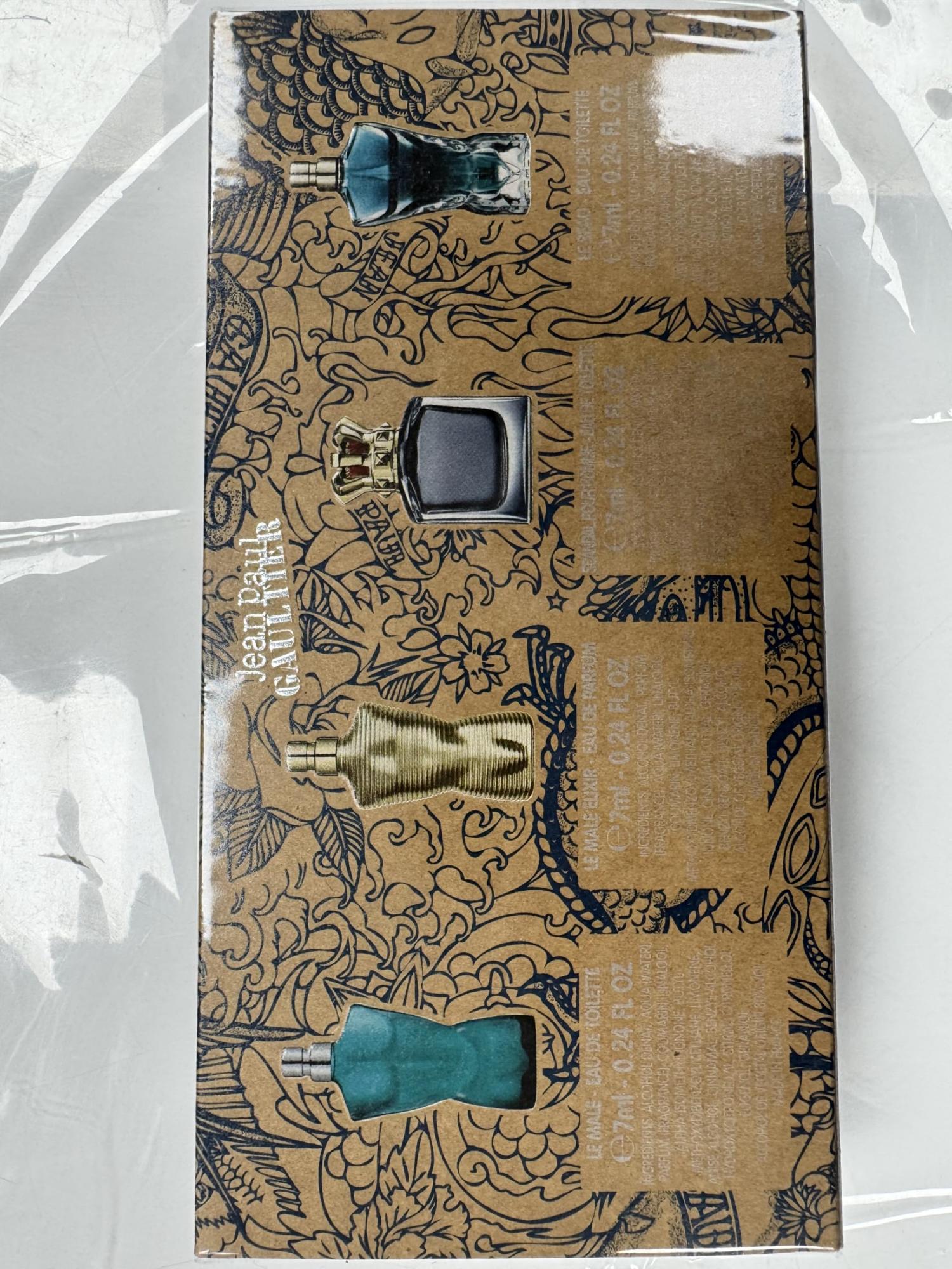 Jean Paul Gaultier 4-Piece Travel Set for Men (Le Male 0.24 Oz +