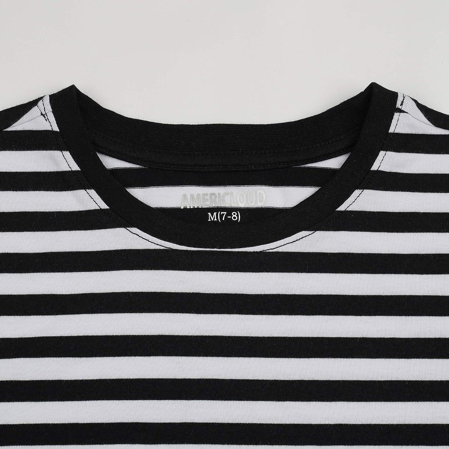 Black and white line t shirt for girl discount