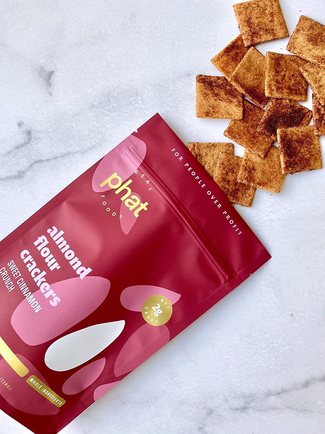 Cinnamon Almond Flour Crackers by Real Phat Foods Low Carb, Gluten