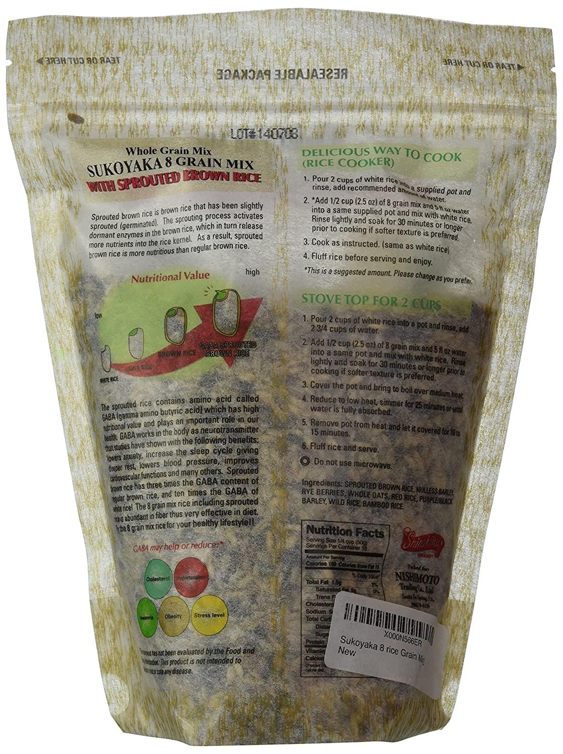 Sukoyaka 8 Grain Mix with Sprouted Brown Rice 2 lb Nishimoto Trading Co