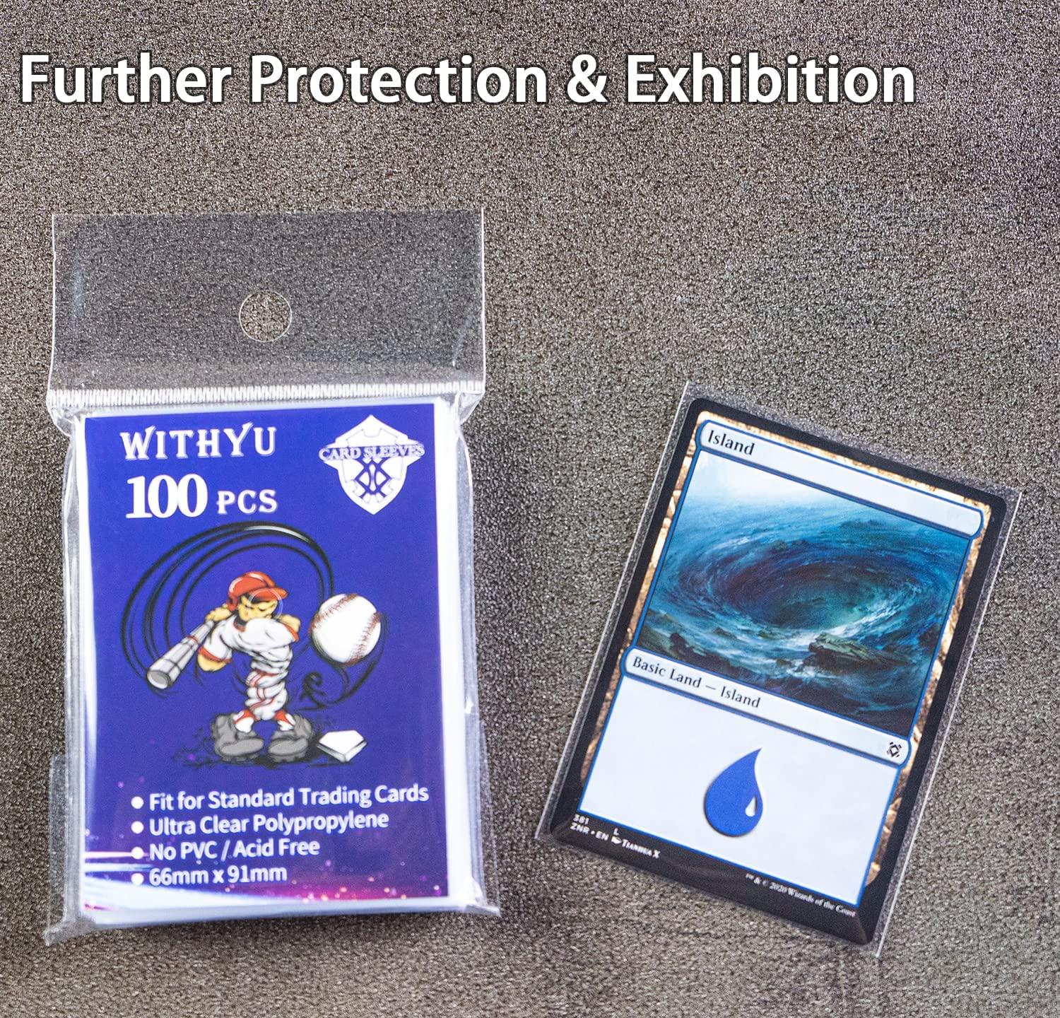 100 Pcs Soft Trading Card Sleeves, Top Loading Sleeves for Standard