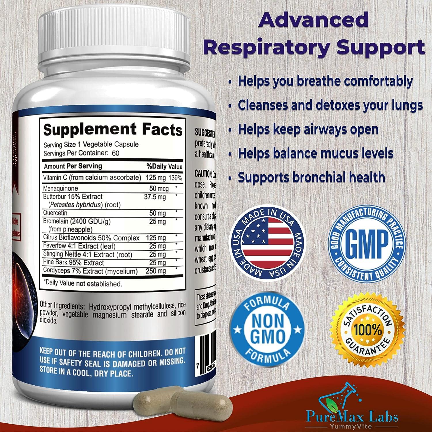 YUMMYVITE Lung Support Supplement Lung Cleanse & Lung Detox Formula