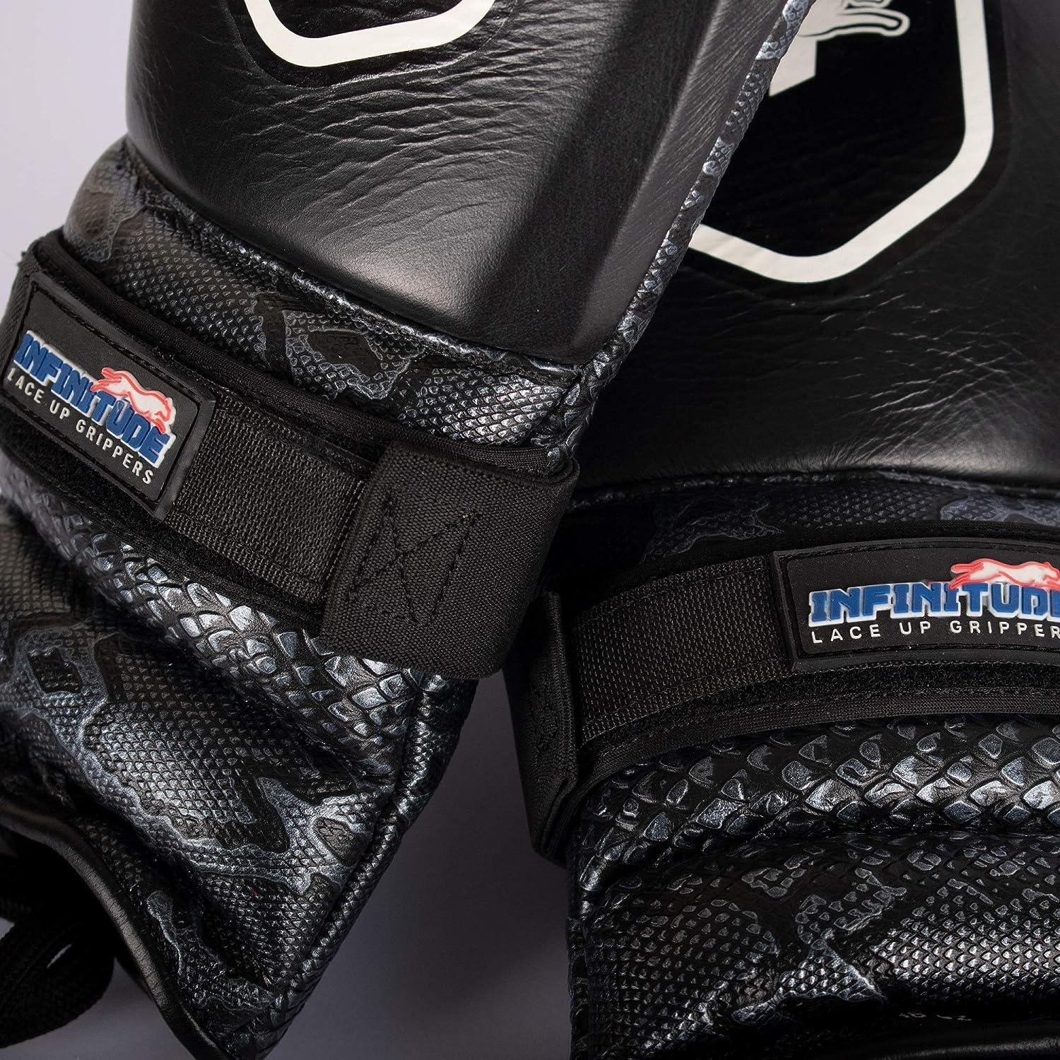 Infinitude Fight Lace Up Grippers Boxing Glove Converter Lace Up Strap Black