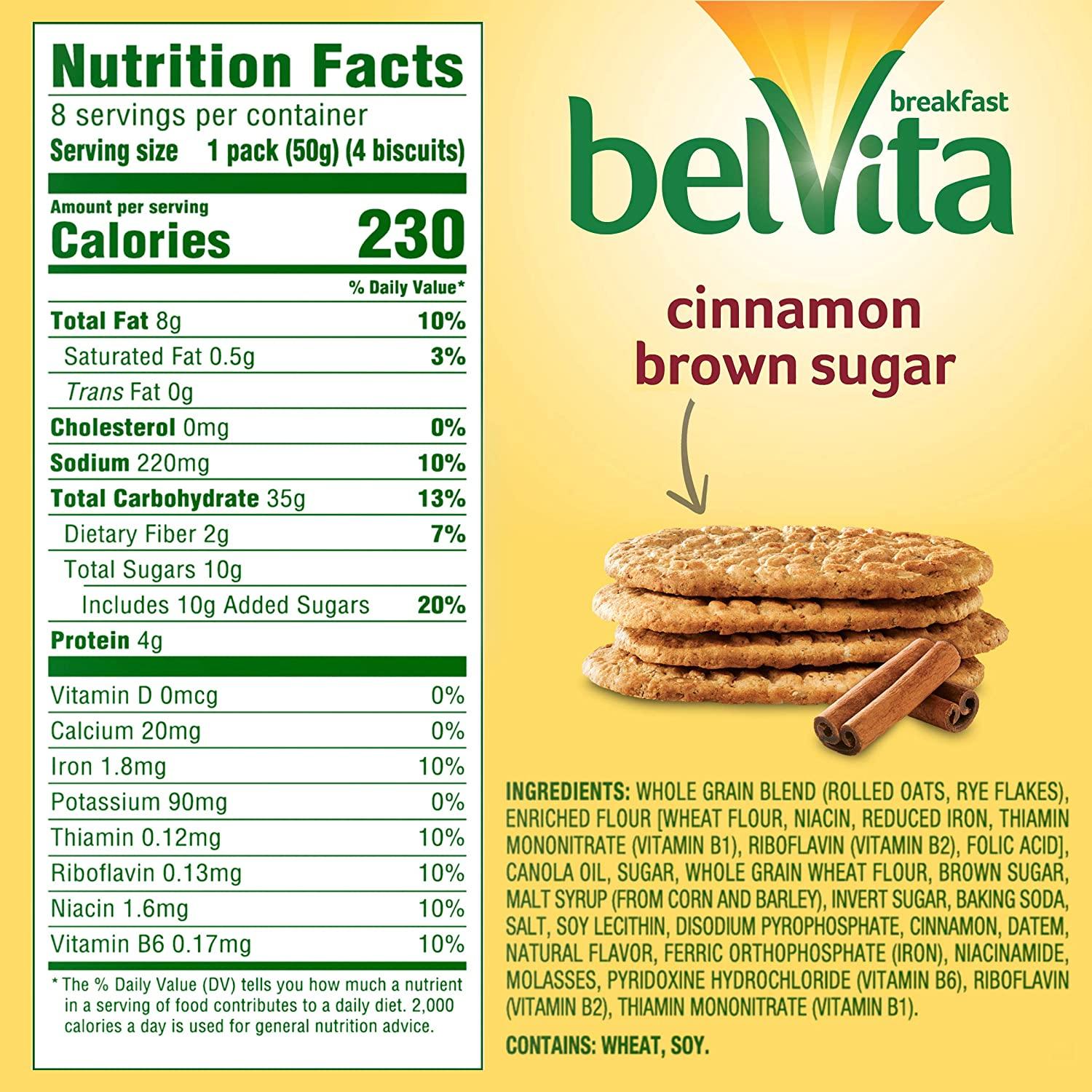 Belvita Cinnamon Brown Sugar Breakfast Biscuits 4 Pack, 14.08 Oz, 8