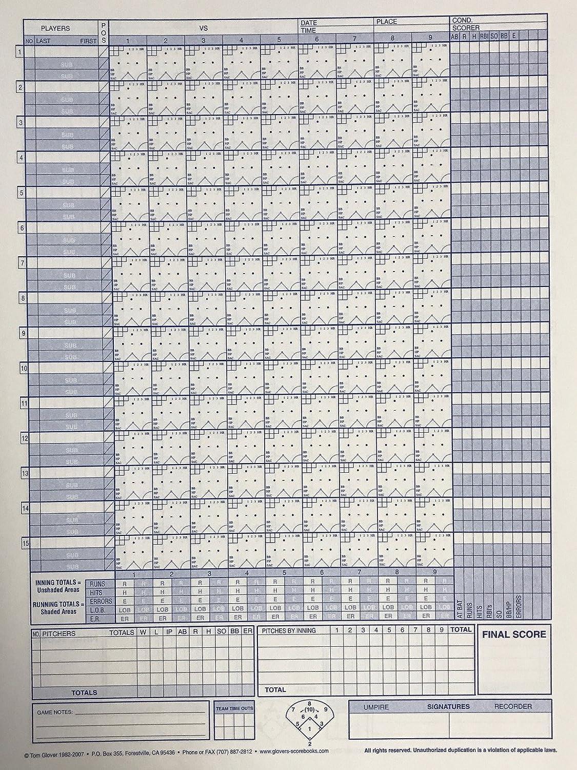 Glovers Baseball & Softball Scorebook