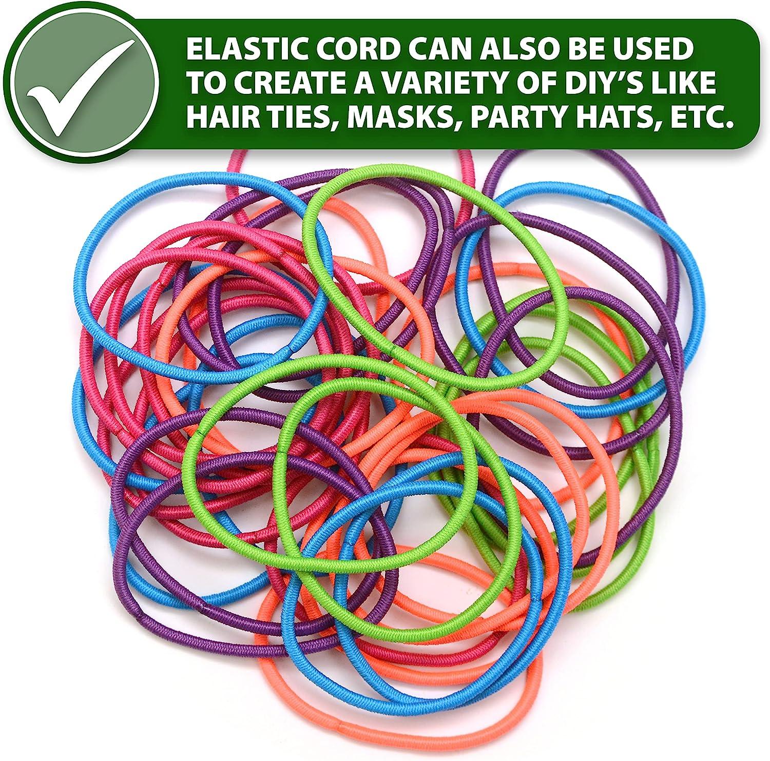 Mandala Crafts Elastic Cord Stretchy String for Bracelets, Necklaces,  Jewelry Making, Beading, Masks (Black, 2mm 76 Yards) Black 2mm 76 Yards