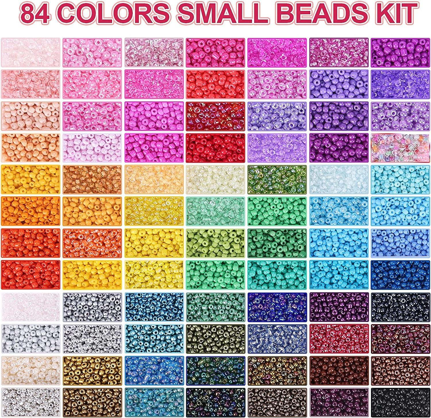 Quefe 36000pcs Glass Seed Beads, 2mm 12/0 Small Bracelets Beads and 260  Letter Beads for Jewelry Making Crafts