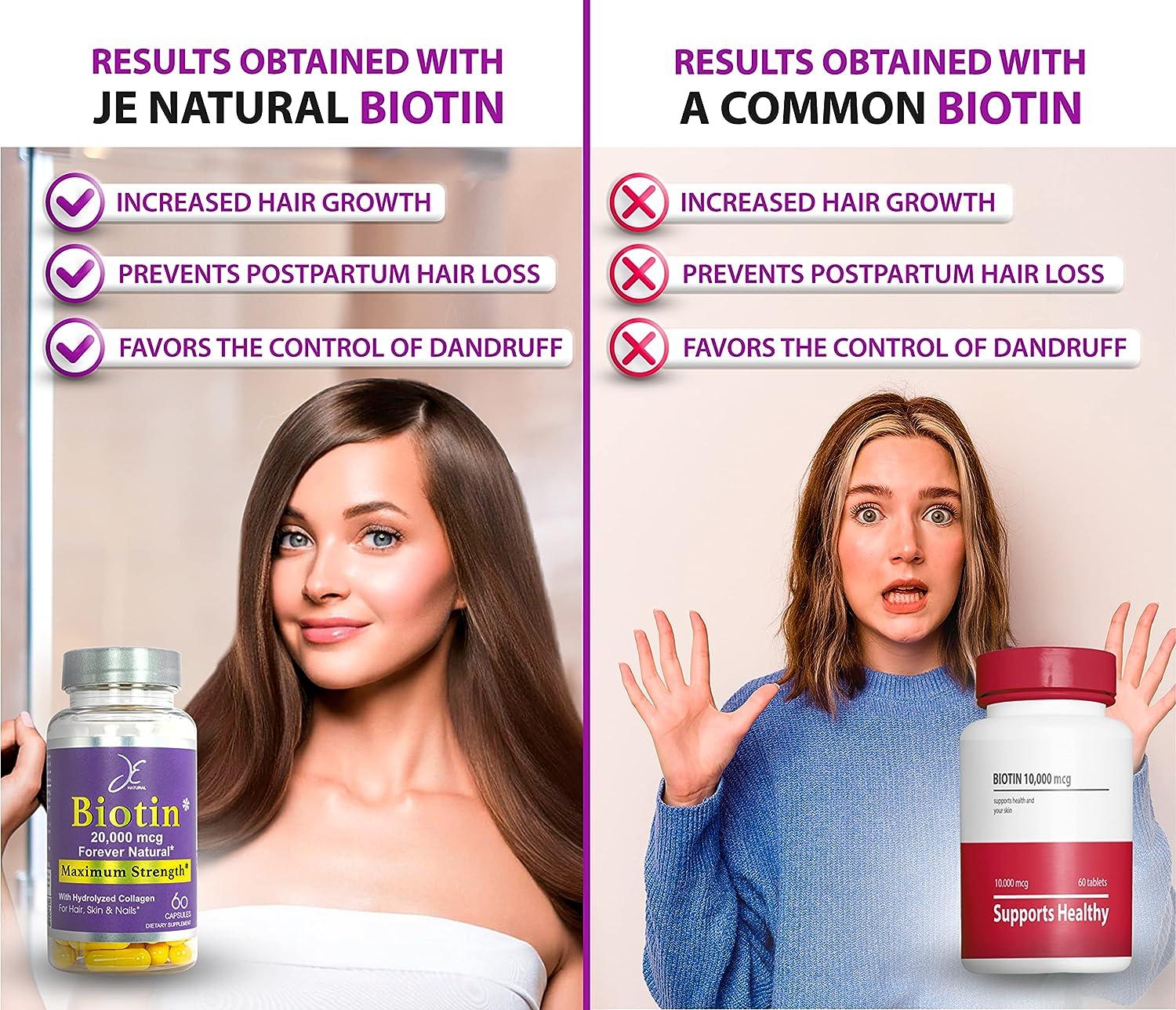 JE Natural Biotin Hair Skin and Nails Vitamins 60 Capsules of