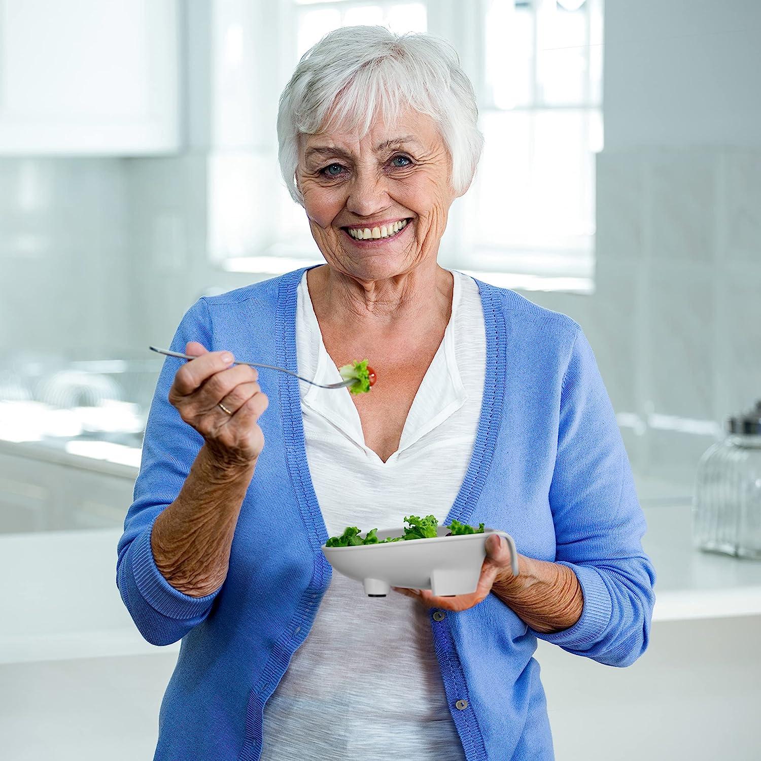 Small Scoop Plates for Elderly Adaptive Plates with Handles, One