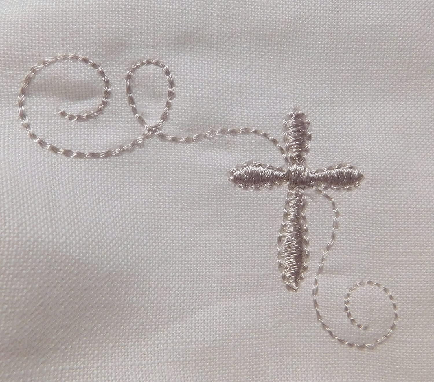 Integrity Designs Baby Linen Keepsake Cross Embroidered Handkerchief