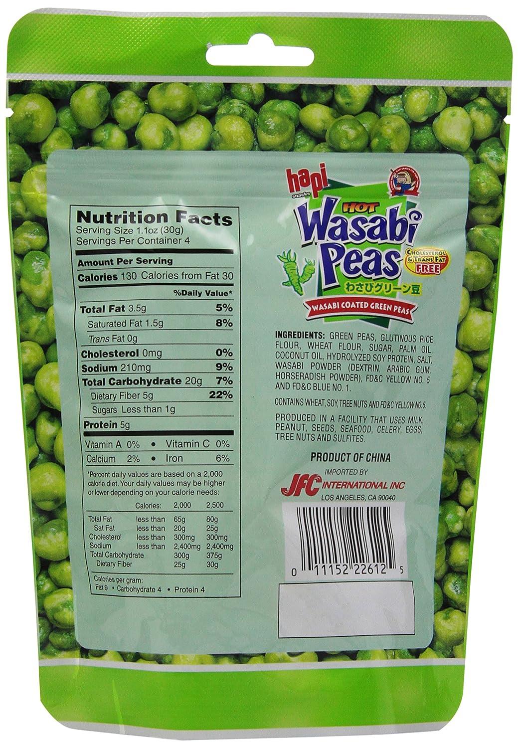Hapi Wasabi Pea Pouch 4.23 Ounce (Pack of 12)