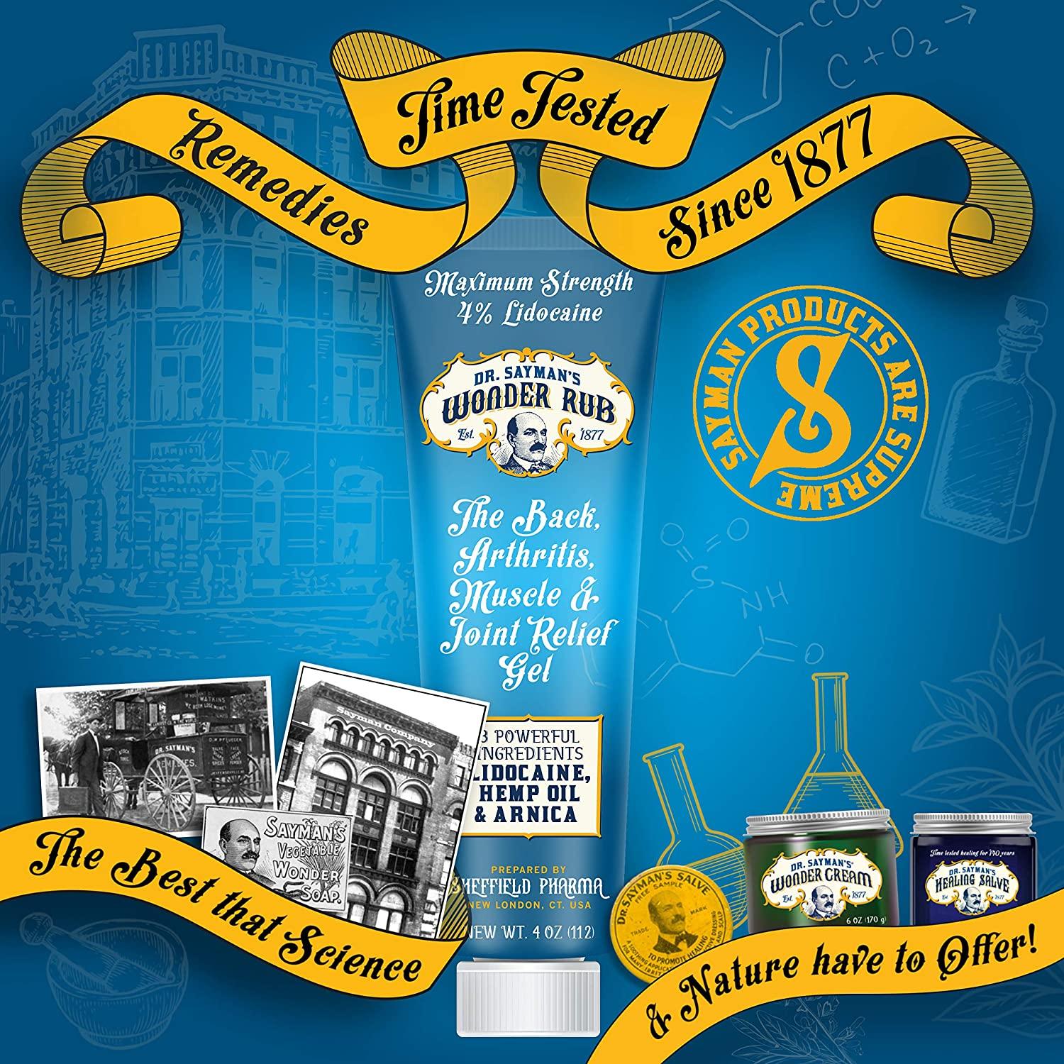 Dr. Saymans Wonder Rub Best Pain Relief Gel for Back, Arthritis, Muscle