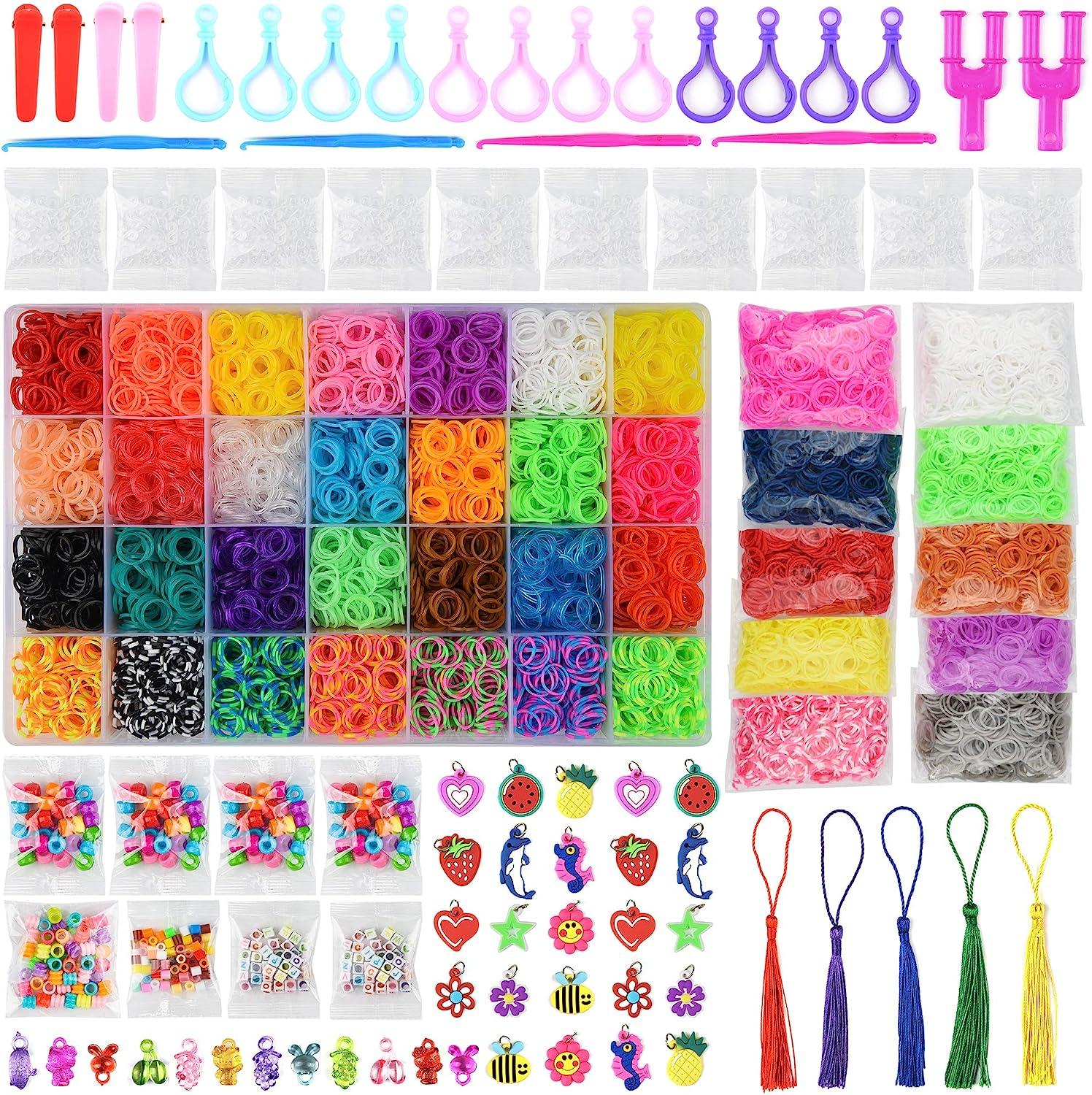 MUDO NEST 20000+Loom Bands Kit:19,000 DIY Rubber Bands Kits 38 Unique  Colors500 Clips,40 CharmsLoom Bracelet Making Kits for Kids