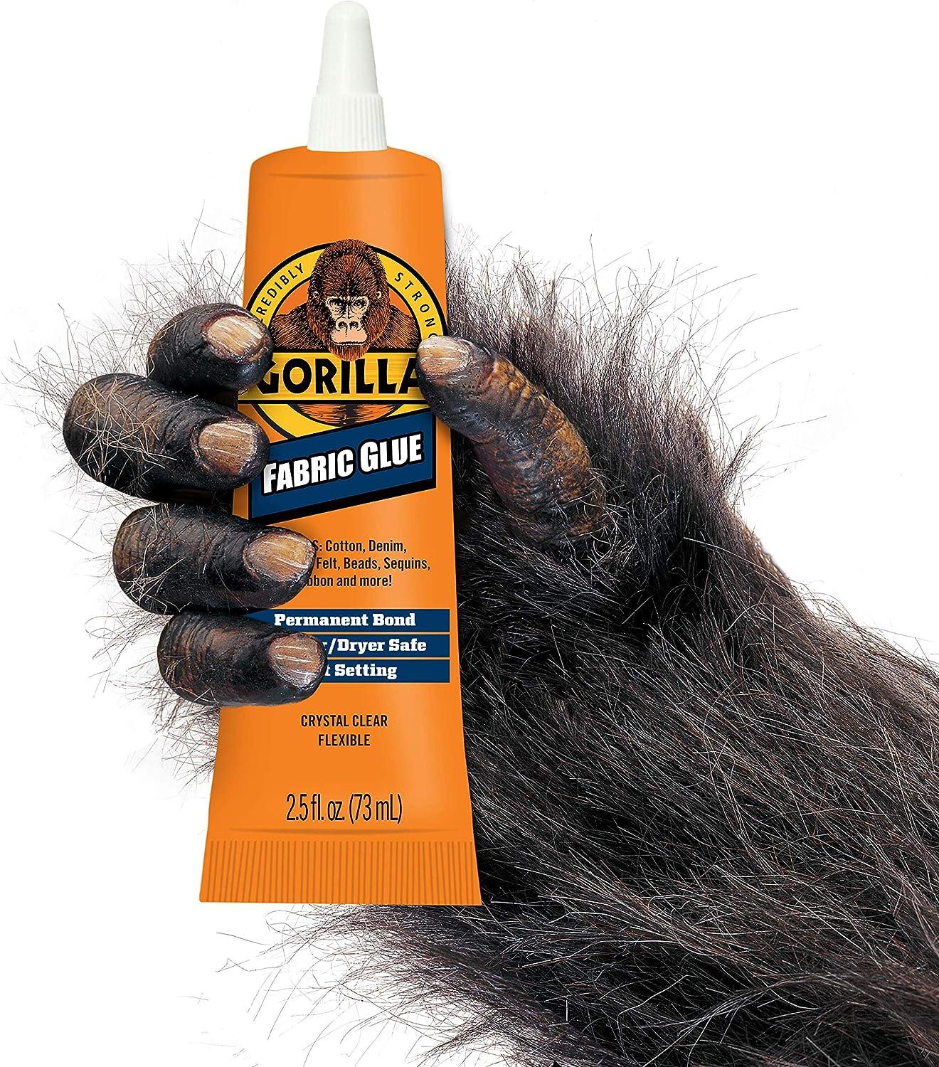 Gorilla Waterproof Fabric Glue 2.5 Ounce Tube Clear (Pack of 1) 1 Pack