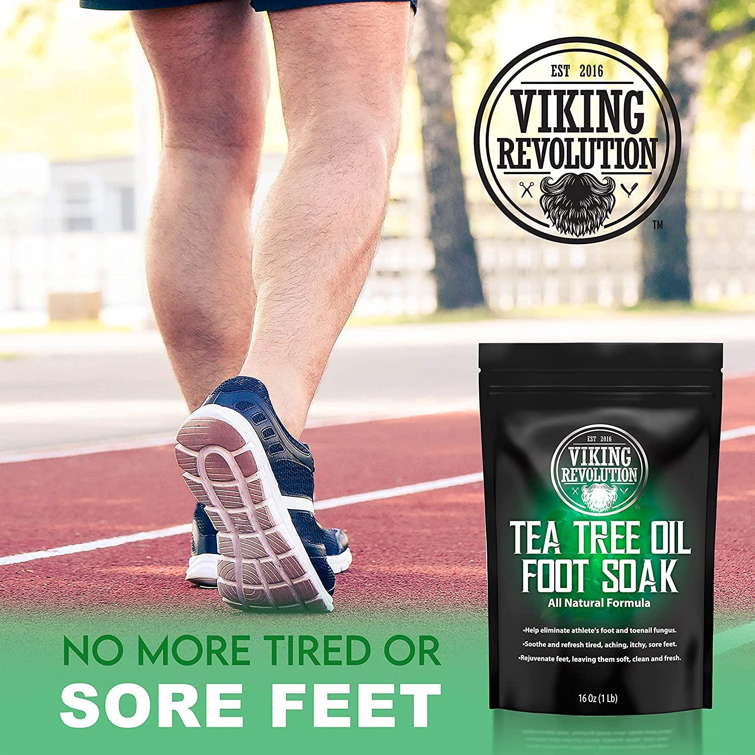 Tea Tree Oil Foot Soak with Epsom Salt Athletes Foot, Detox Foot Bath Soak for Foot Odor and