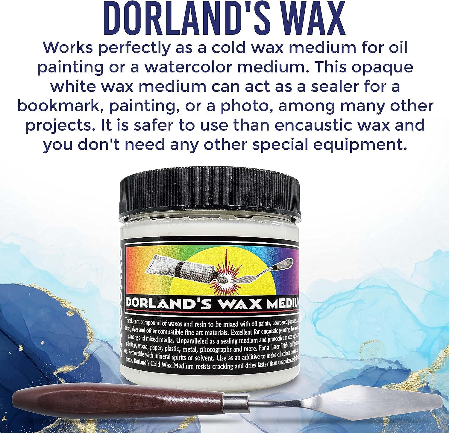Jacquard Dorlands Wax 4fl oz - Cold Wax Medium Made in USA - Oil Painting -  Watercolor Sealer - Bundled with Moshify Palette Knife