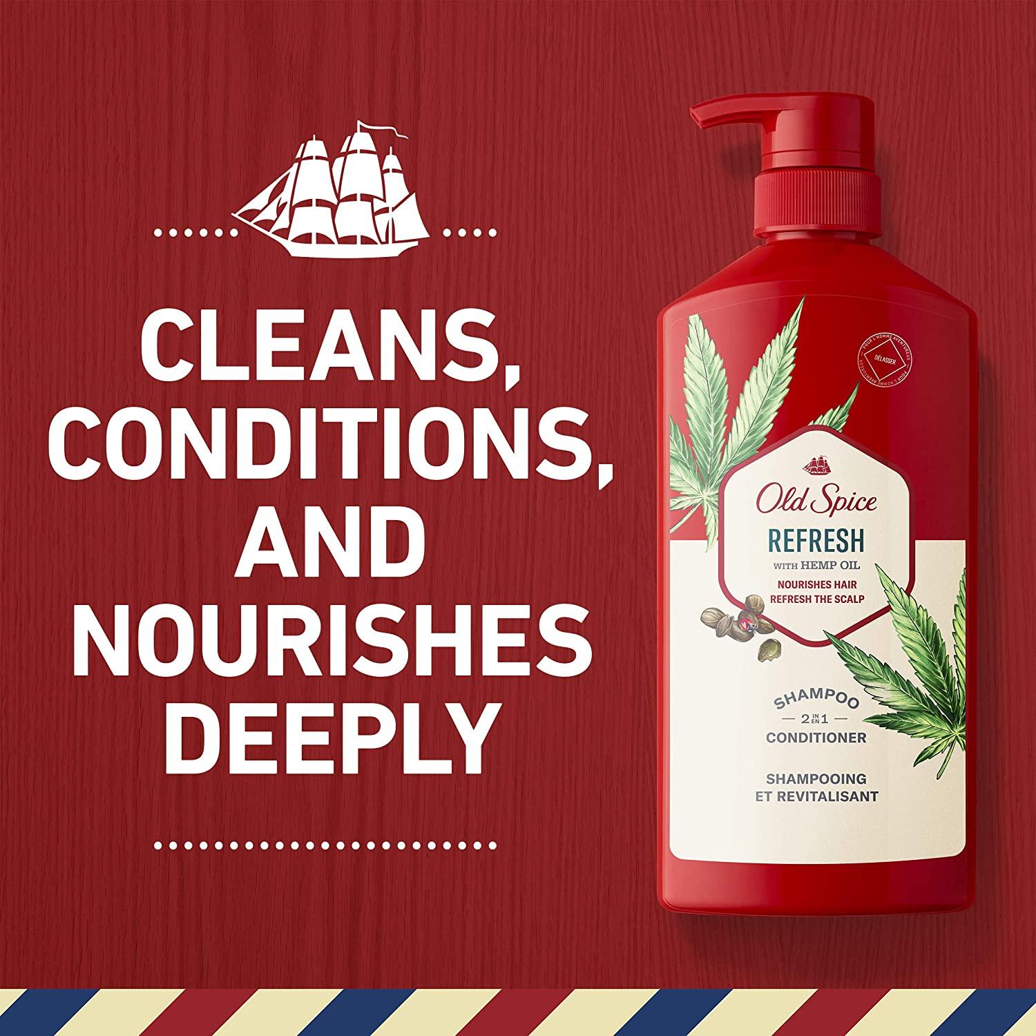 Old Spice Men's 2in1 Shampoo and Conditioner with Hemp Oil - 44 Fl
