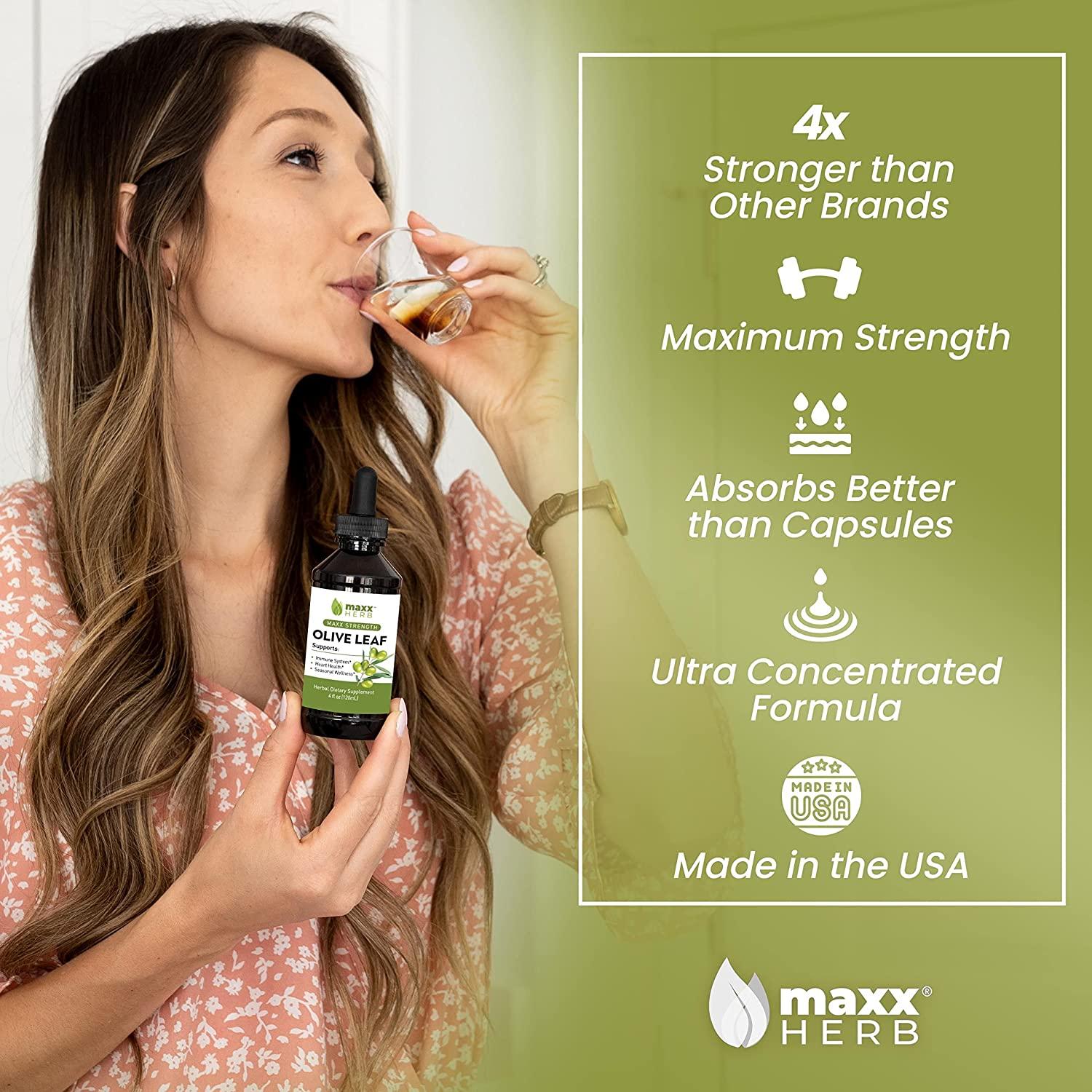 Maxx Herb Olive Leaf Extract Liquid Max Strength, Olive Extract Absorbs