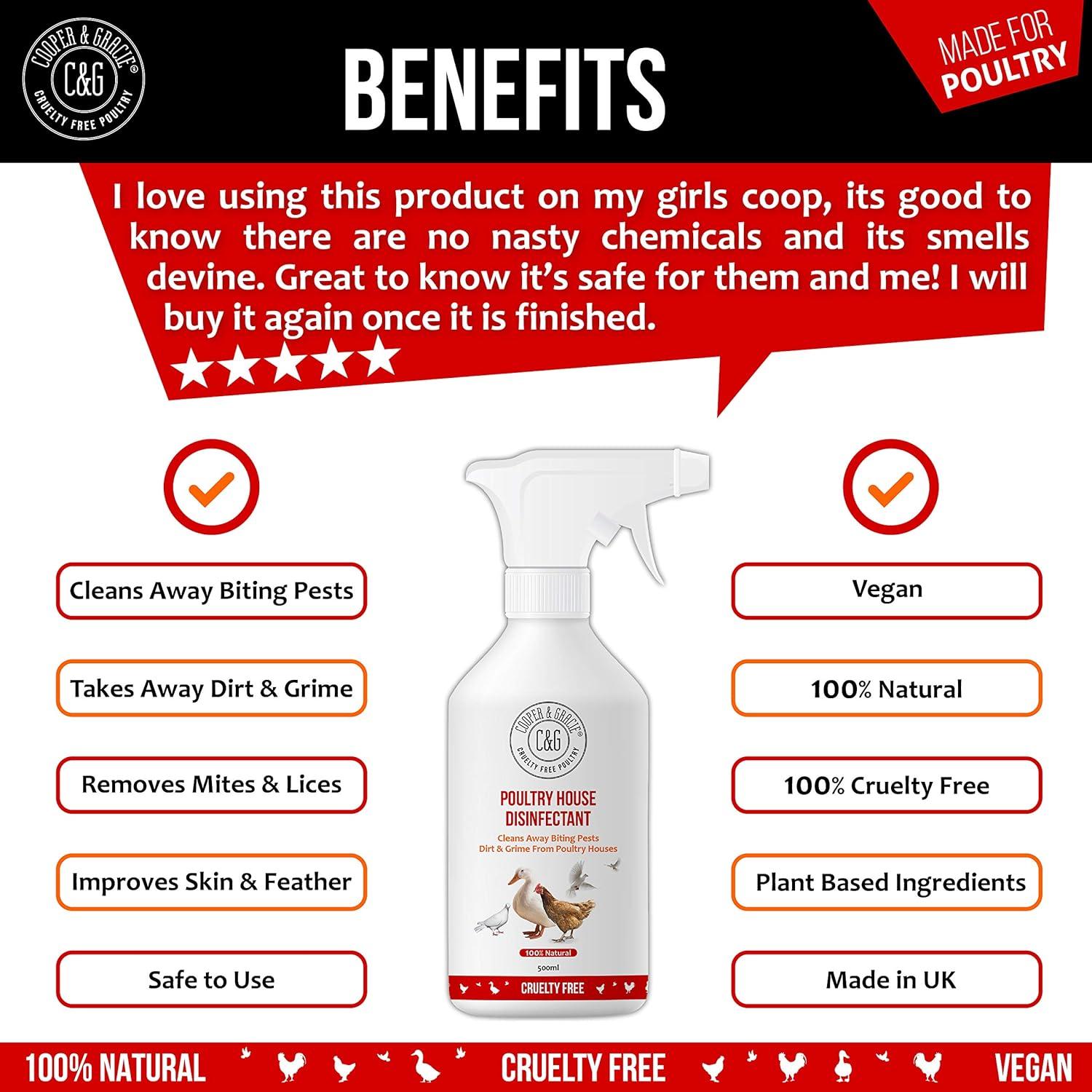 Poultry House Disinfectant 500ML Cleans Away Biting Pests & Grime