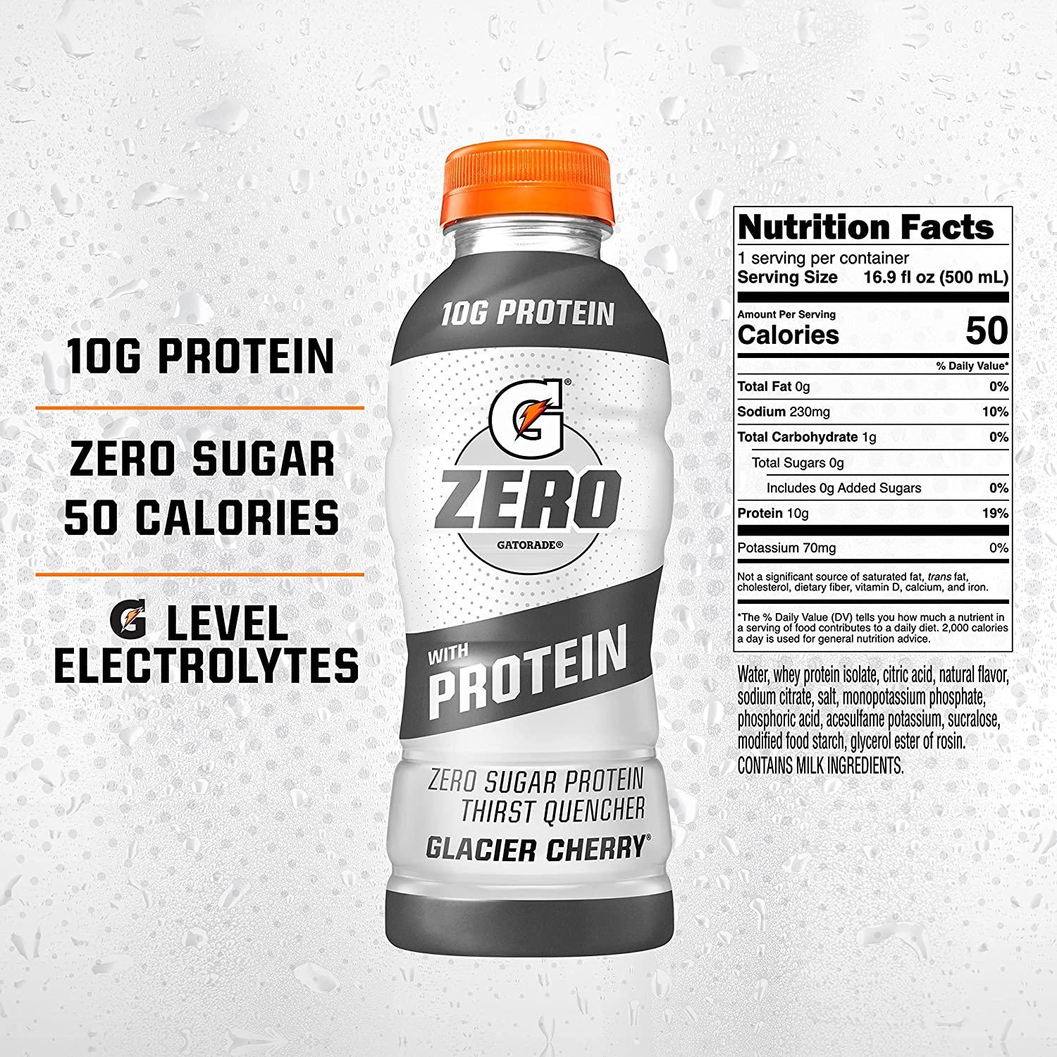 Gatorade Zero With Protein, 10g Whey Protein Isolate, Zero Sugar