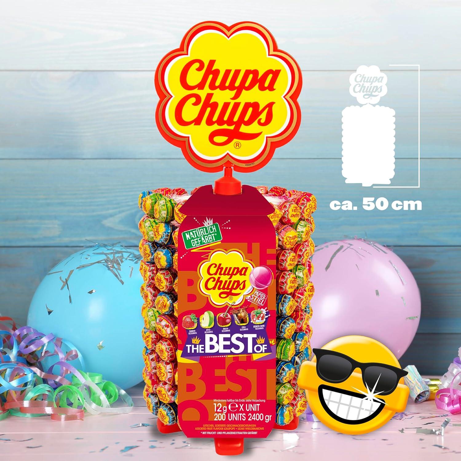 Chupa Chups Lollipop Stand - 200 Lollis in 5 Flavors | Perfect for