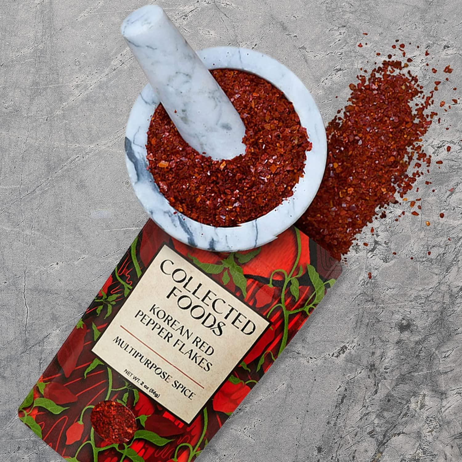 Premium Gochugaru Korean Red Pepper Flakes from Sun Dried Korean Chili Peppers 2 oz