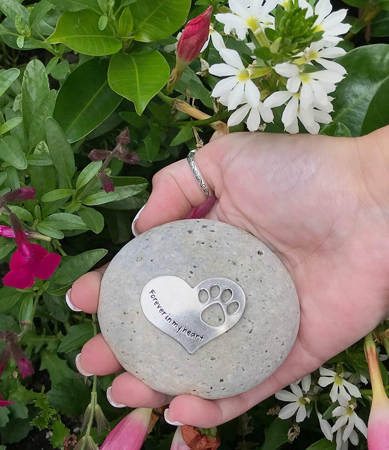 Pet Memorial Paw Print Stone Sympathy Remembrance by Whitney Howard
