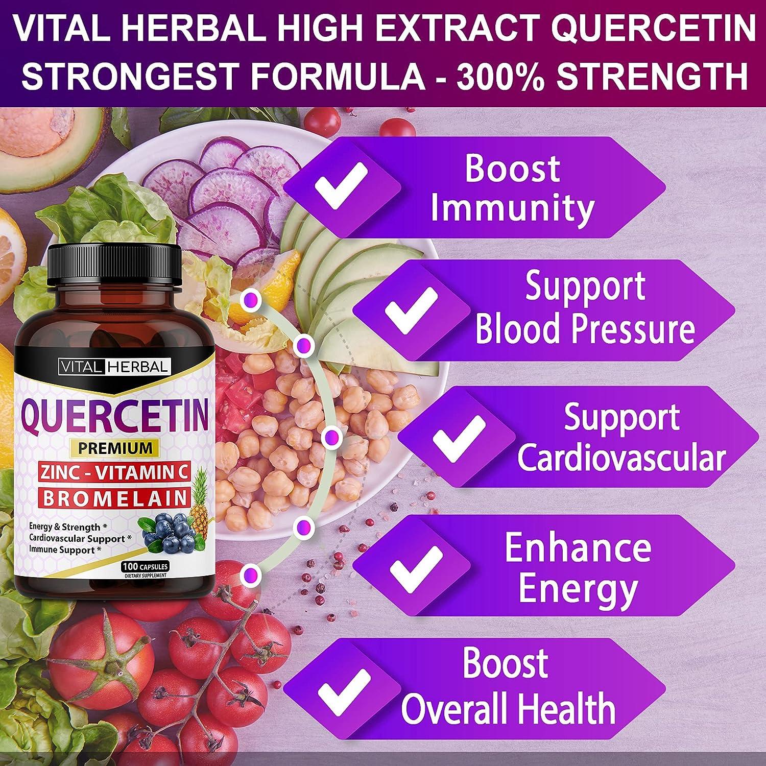 Ultra Quercetin 98 Purity with Bromelain Capsules 4085mg Powder
