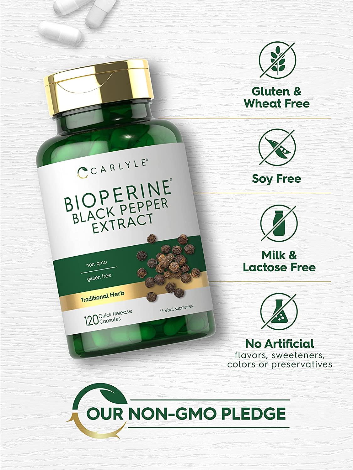 Bioperine 10mg 120 Capsules NonGMO & Gluten Free Sourced from
