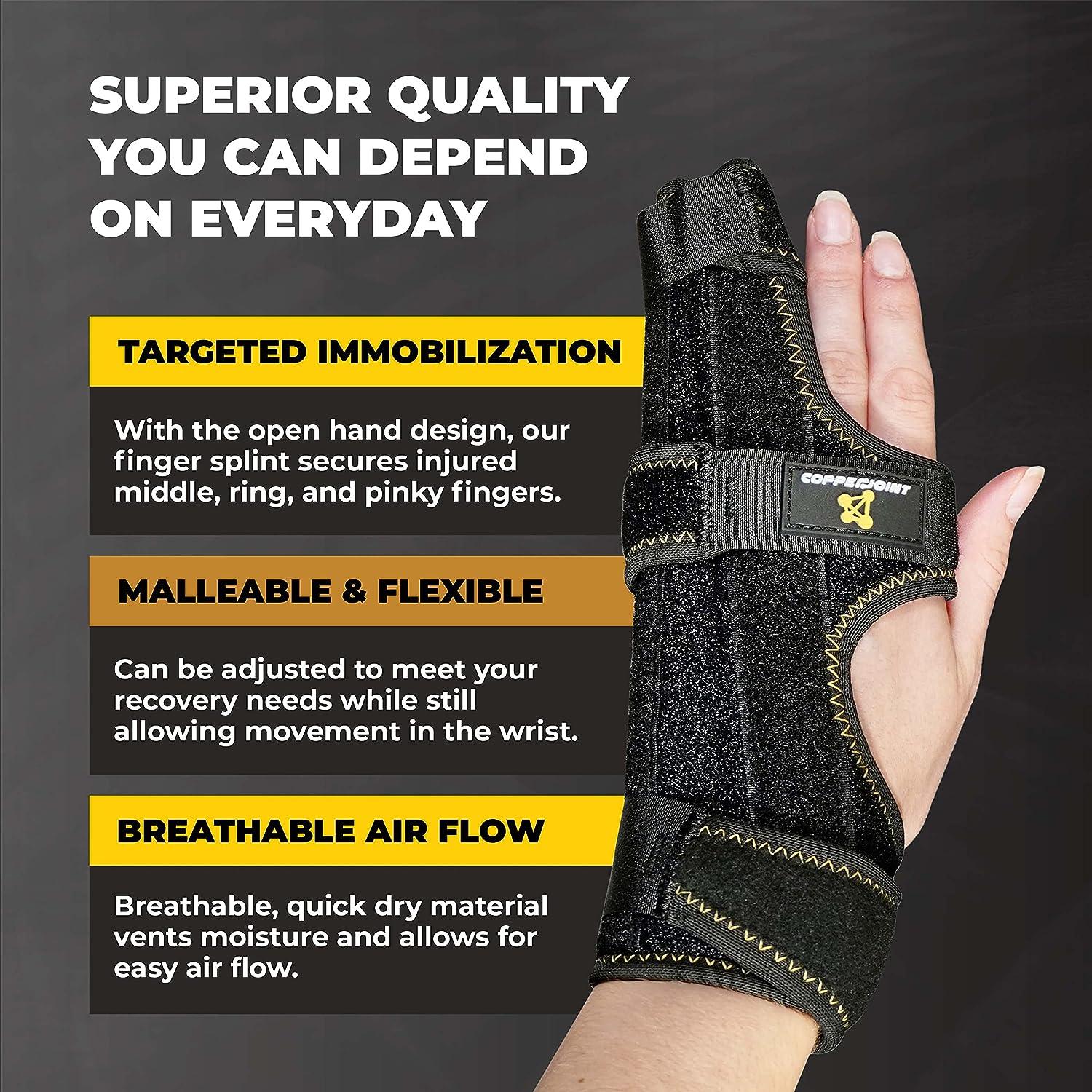 CopperJoint Pinky Finger Splint Trigger Finger Brace for Middle Metacarpals and Knuckles