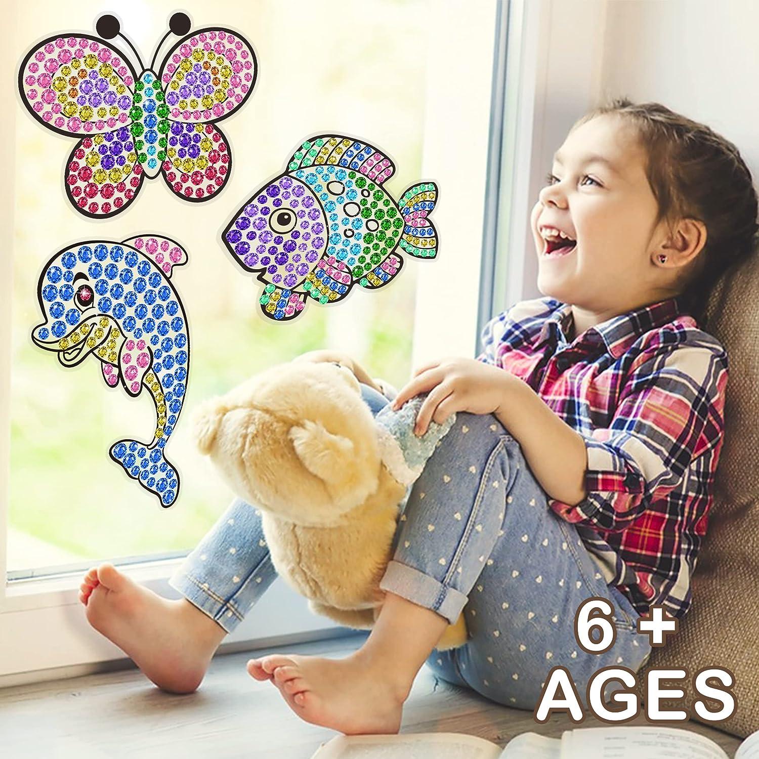 Sungemmers Sun Catchers Window Art For Kids - Fun Arts & Crafts For Girls  Ages 6-8 & Ideal 7 Year Old Girl Birthday Gifts - Gem Art Painting Kits For  Kids Ages
