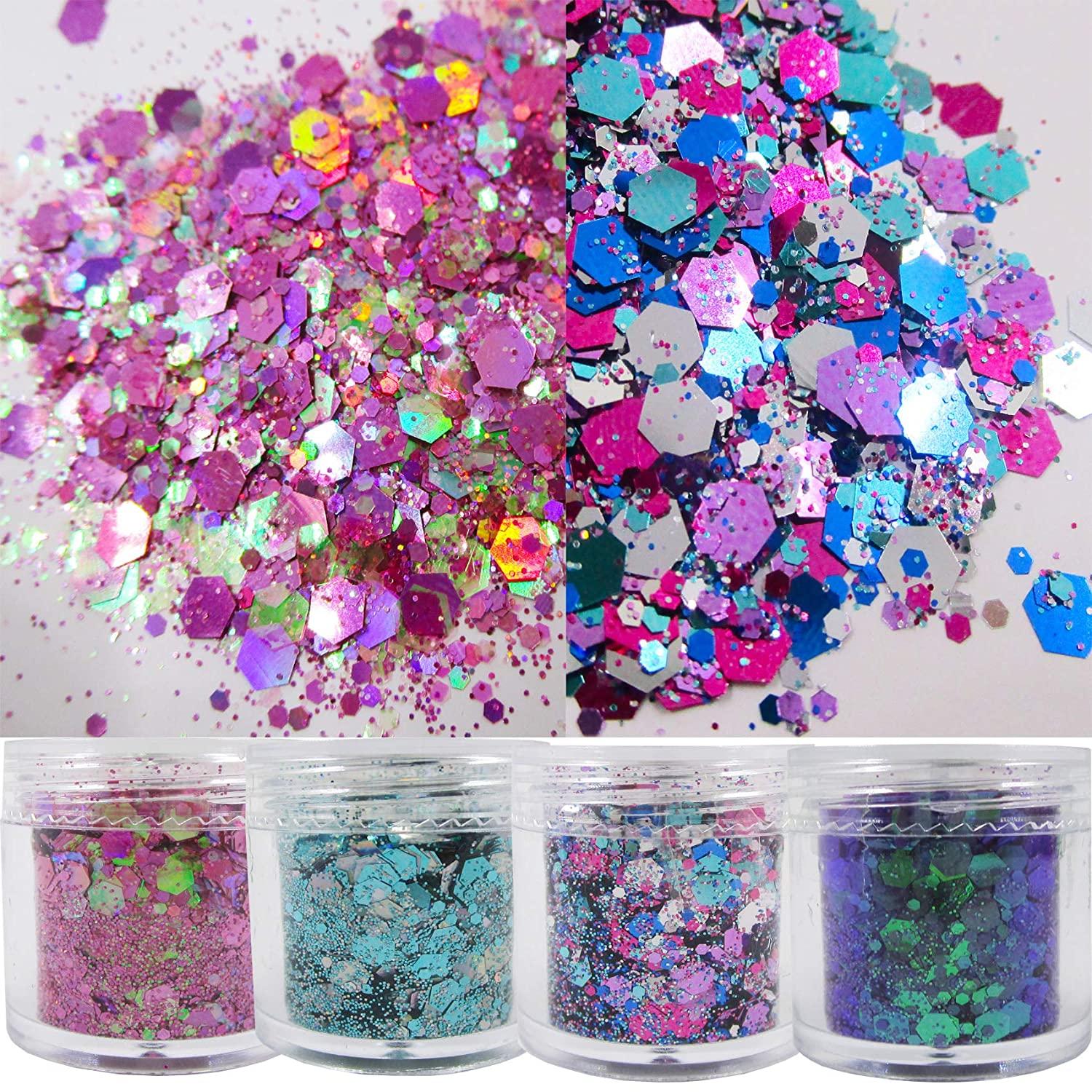 Stars Silver Hologram Hexagon Chunky glitter for Resin Epoxy crafts