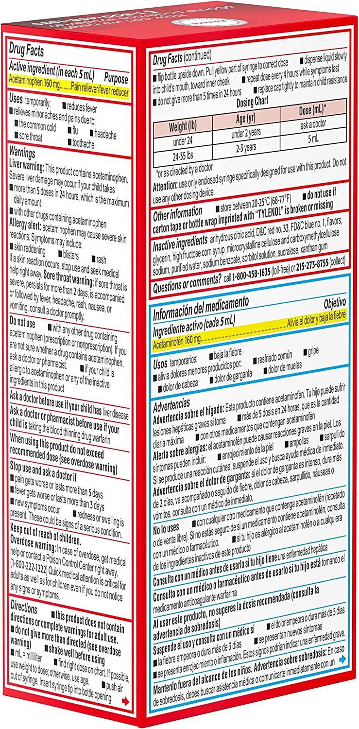 Infants' Tylenol Oral Suspension Liquid Medicine with Acetaminophen