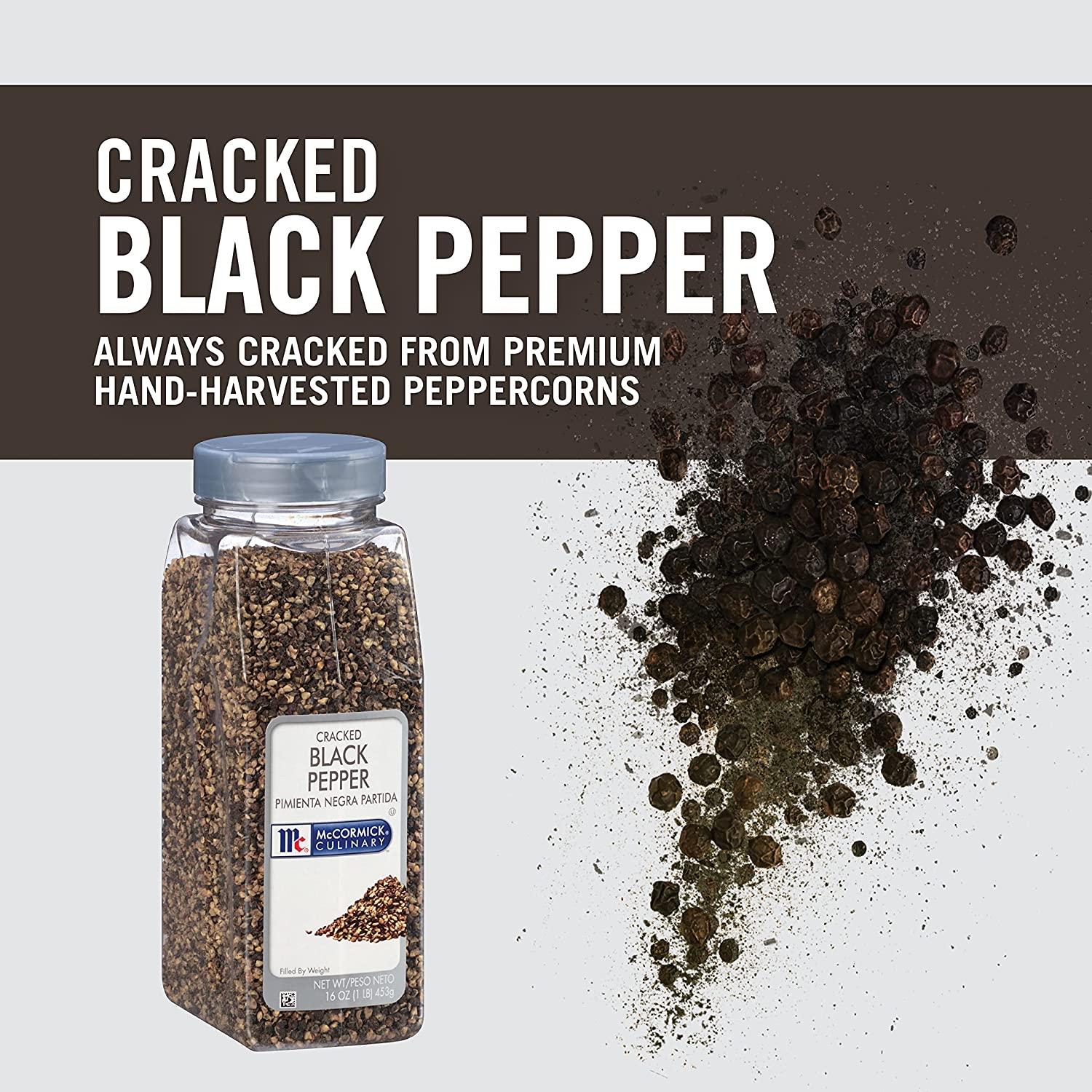 McCormick Culinary Cracked Black Pepper, 16 oz One 16 Ounce Container