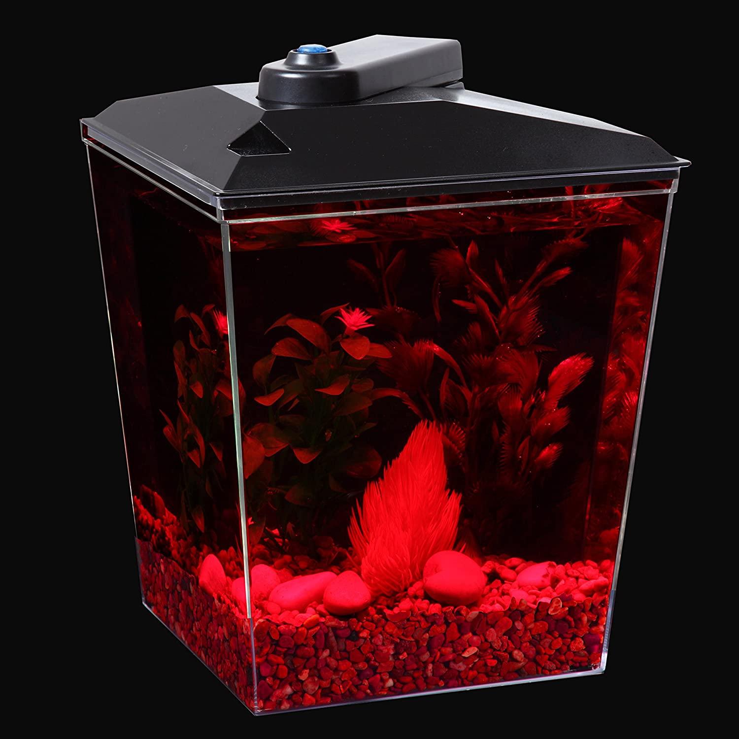 Koller Products AquaView 2.5Gallon Fish Tank with Power Filter and LED