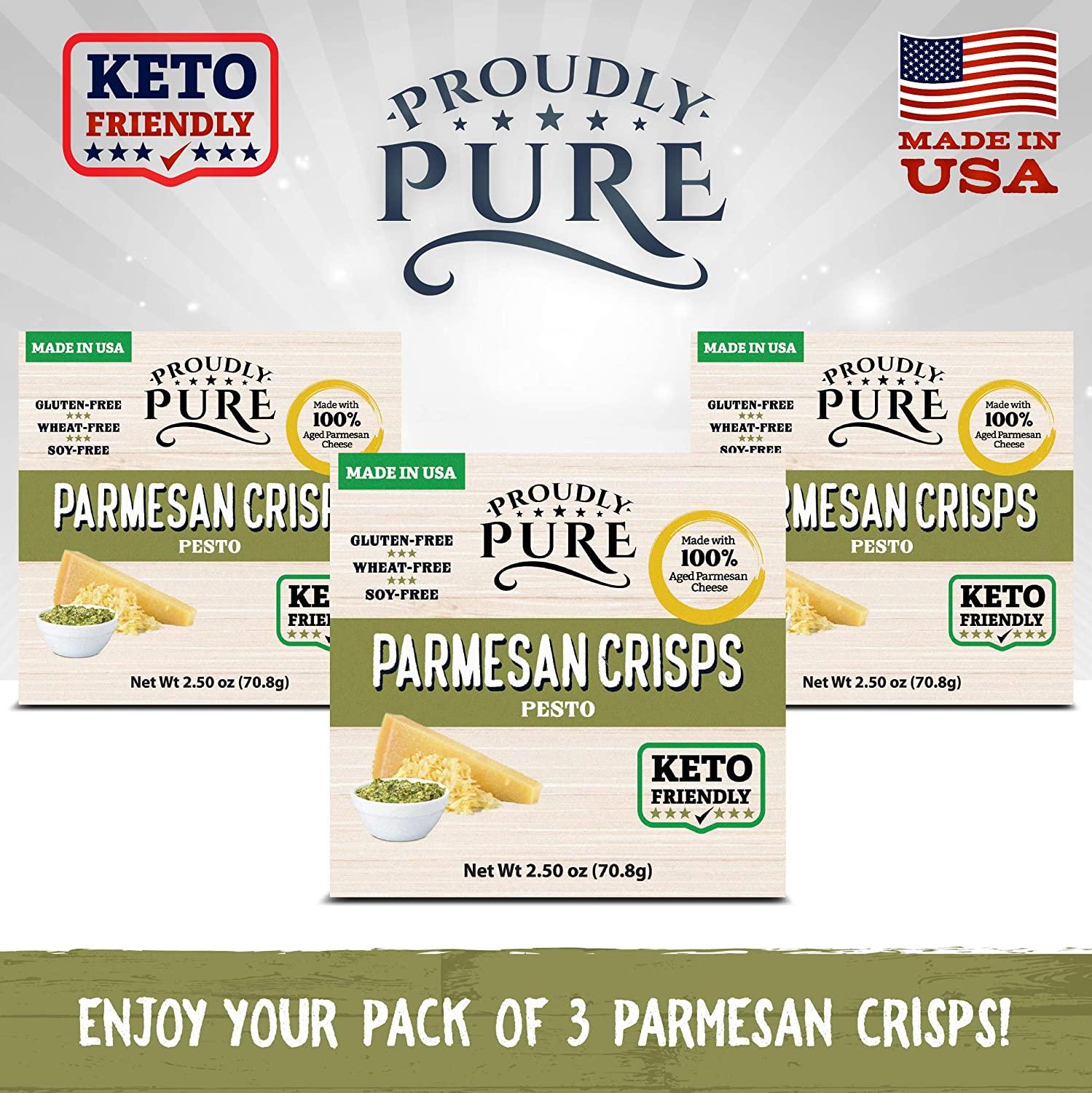 Proudly Pure Parmesan Cheese Crisps Keto Snacks Zero Carb Crunchy