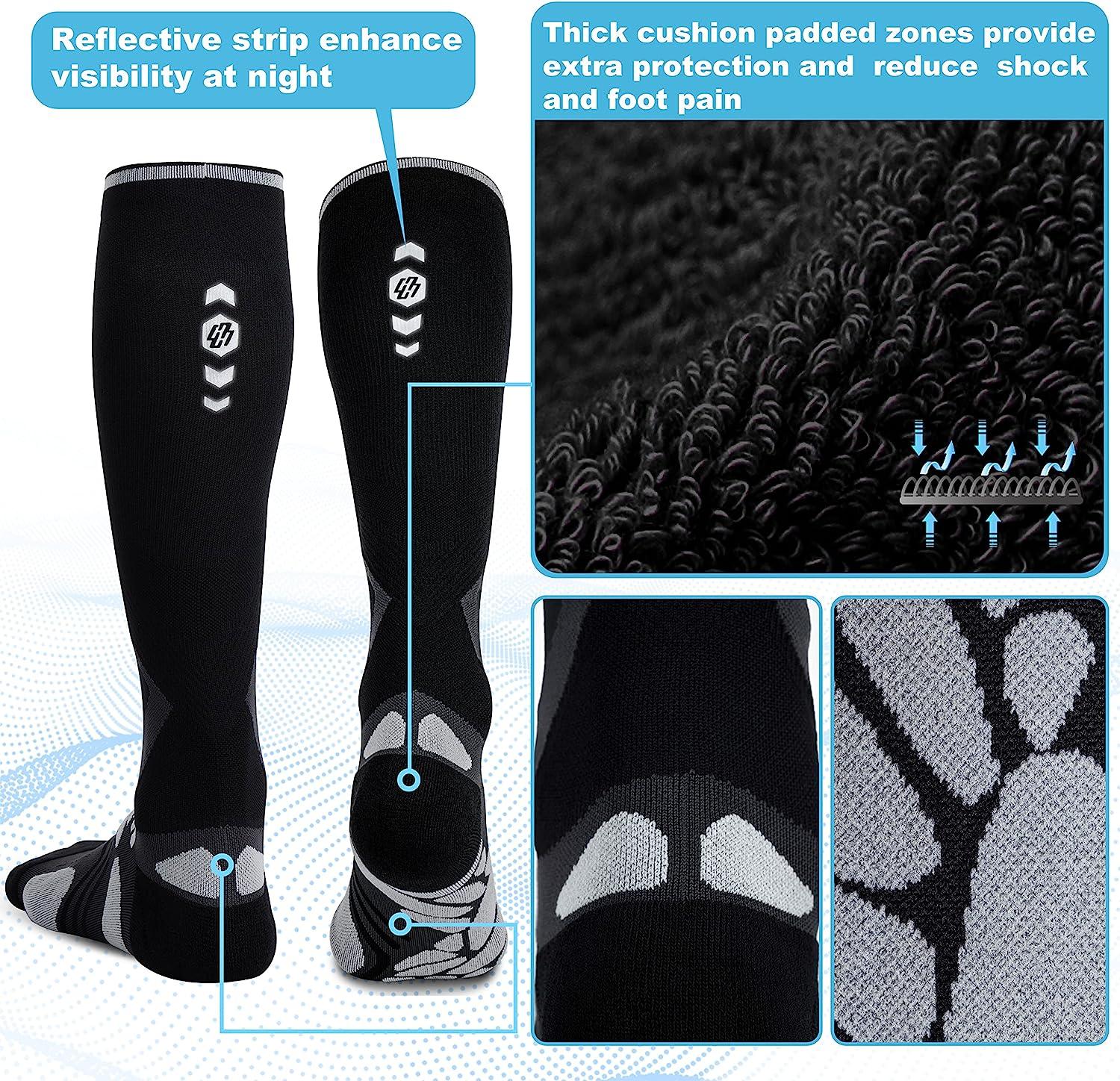 Medical Compression Socks 20-30 mmHg for Nurse Pregnancy Travel Seamless  Wicking Small-Medium Black (1 Pair)