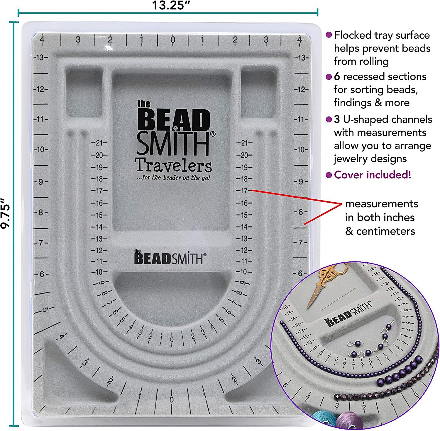 Beadsmith Bead Design Beading Board, 9 by 13-Inch, Grey Flock