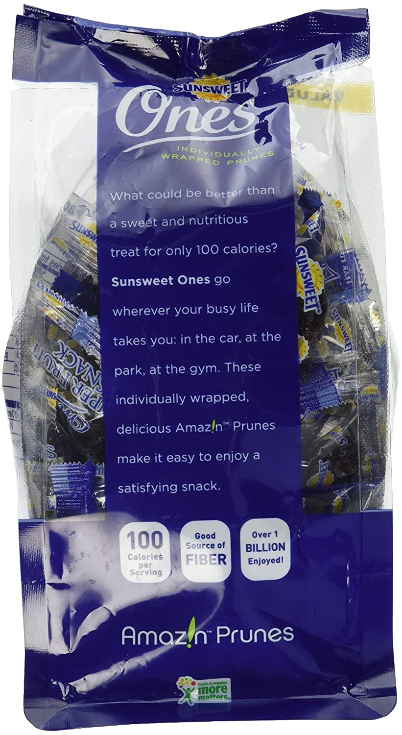 Sunsweet Ones Dried Prunes 12oz Value Pack Individually Wrapped for