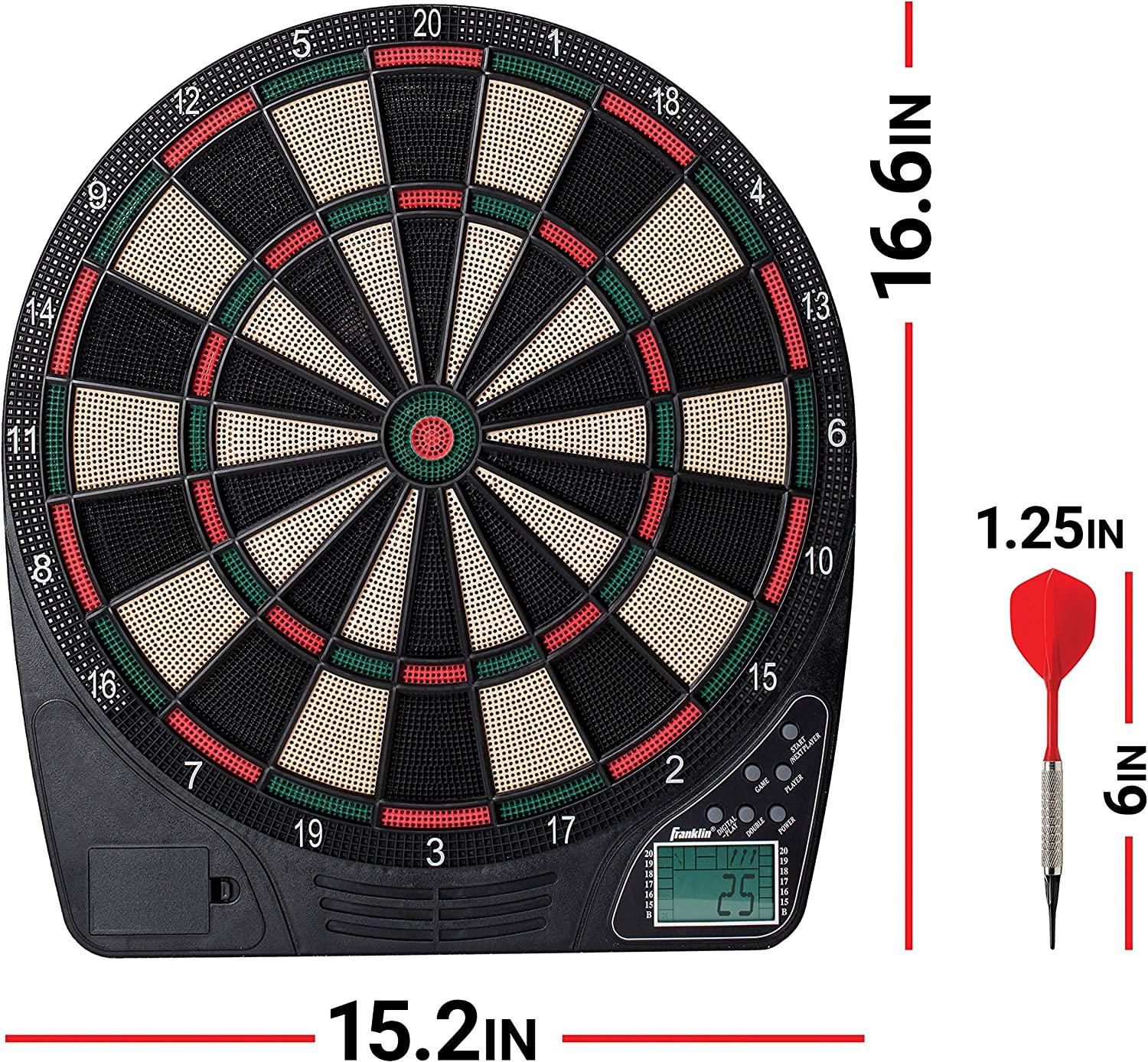 Franklin Sports Electronic Dart Board Set Soft Tip Electric Dartboard