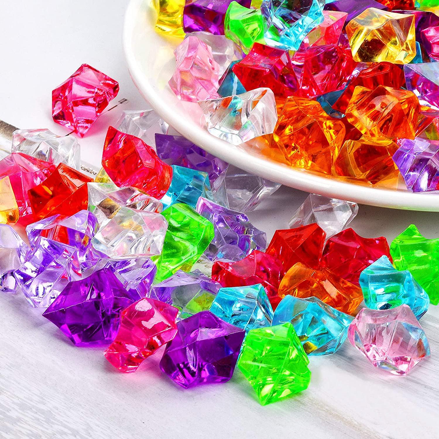 180-190pcs Premium Multicolored Fake Crushed Ice Rock Plastic Gems