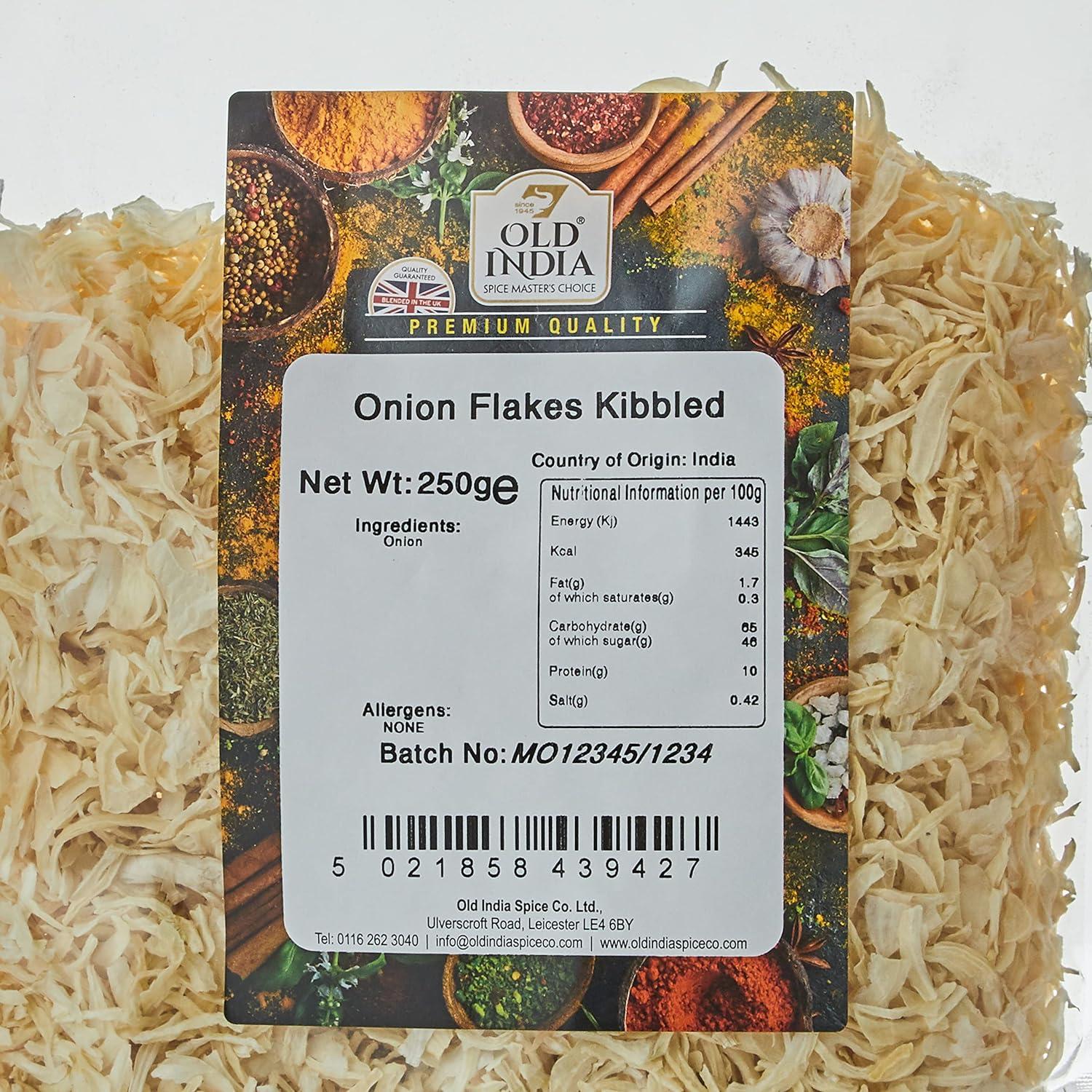 Old India Onion Flakes Kibbled 250g