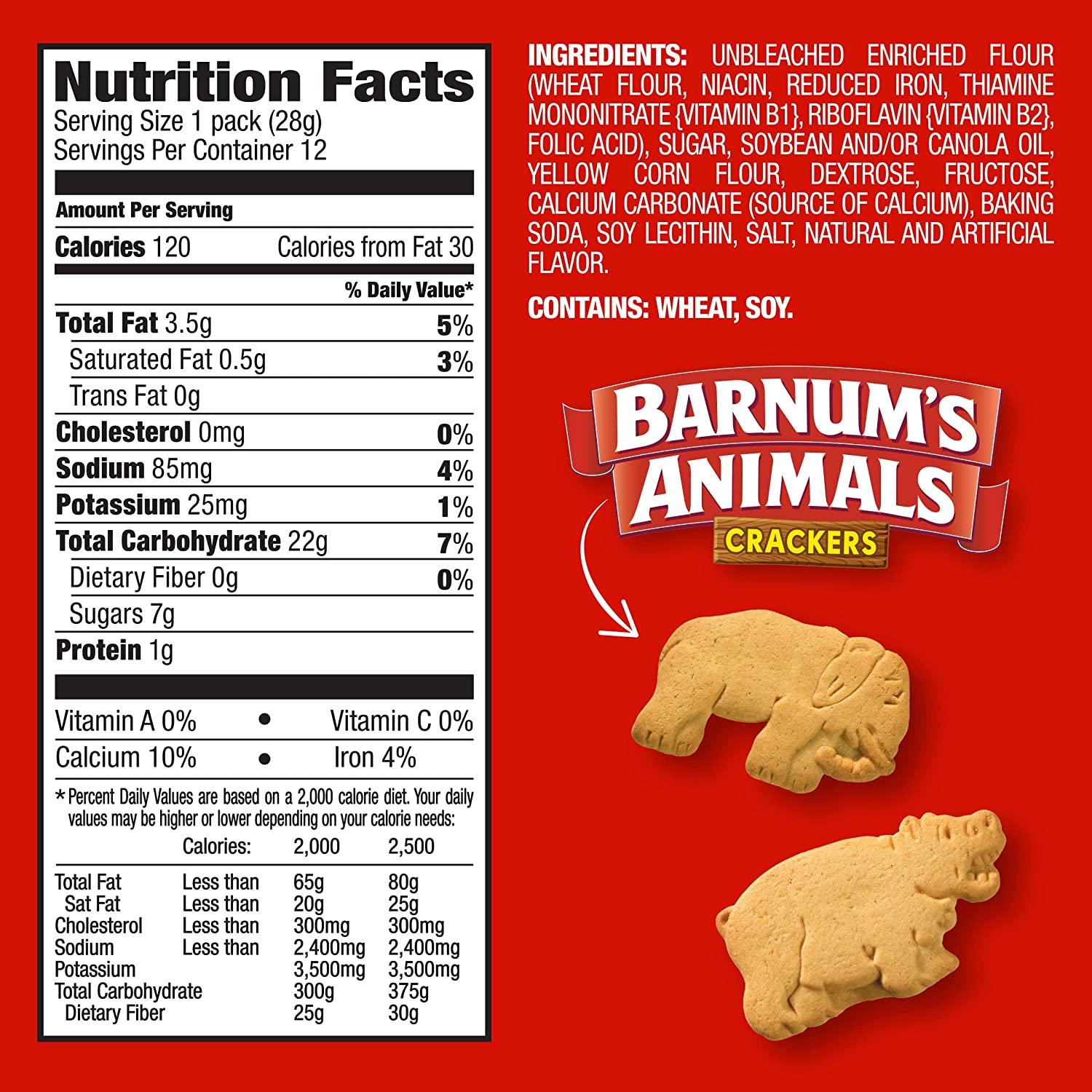 Barnum's Original Animal Crackers, 12 Snack Packs