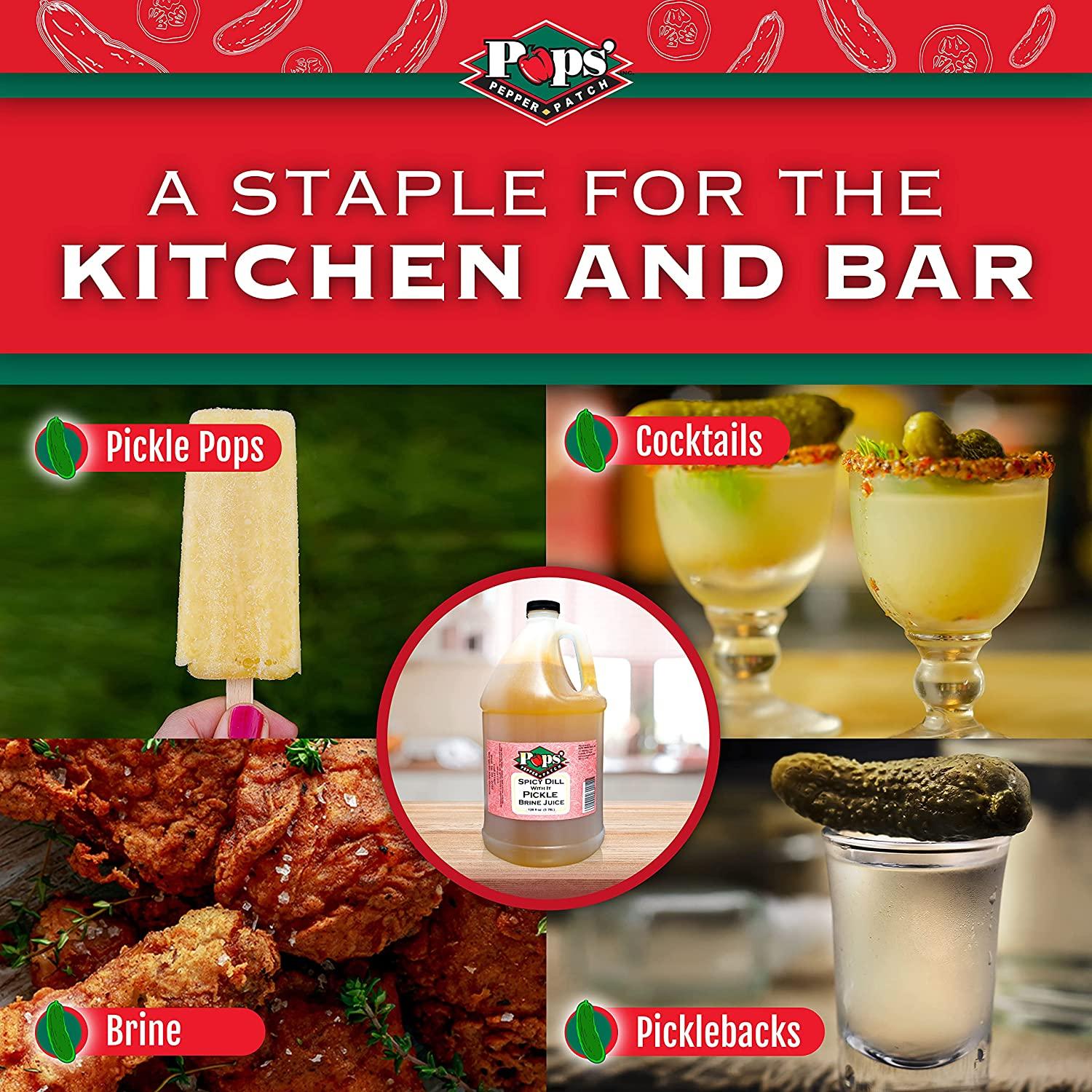 Pops Pepper Patch Spicy Pickle Brine Juice Spicy Pickle Juice for Leg