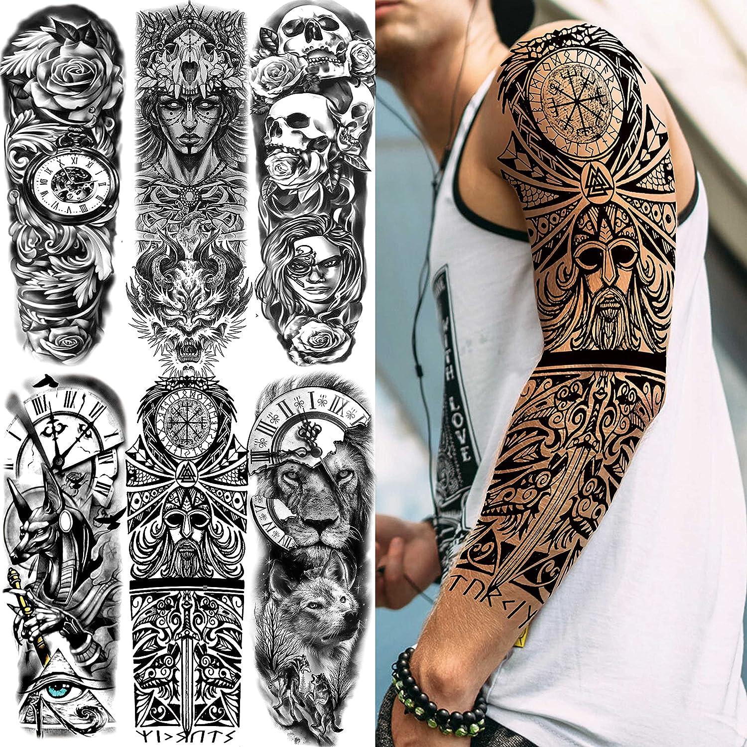 Realistic Maori Tribal Totem Full Arm Temporary Tattoo Sleeve Tattoos  Sticker