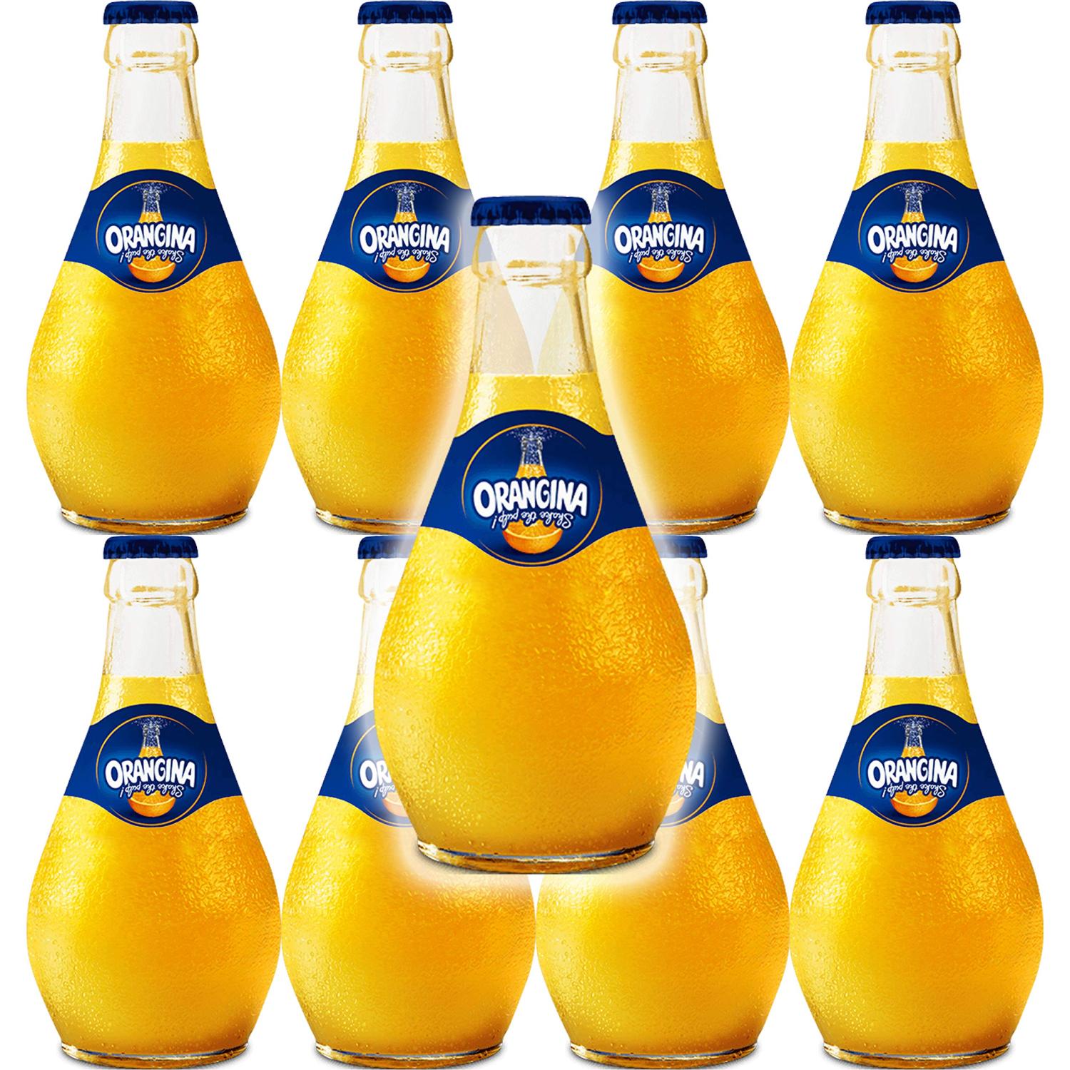 Orangina Sparkling Citrus Beverage with Pulp 10 Fl Oz Glass Bottle (Pack of 8)